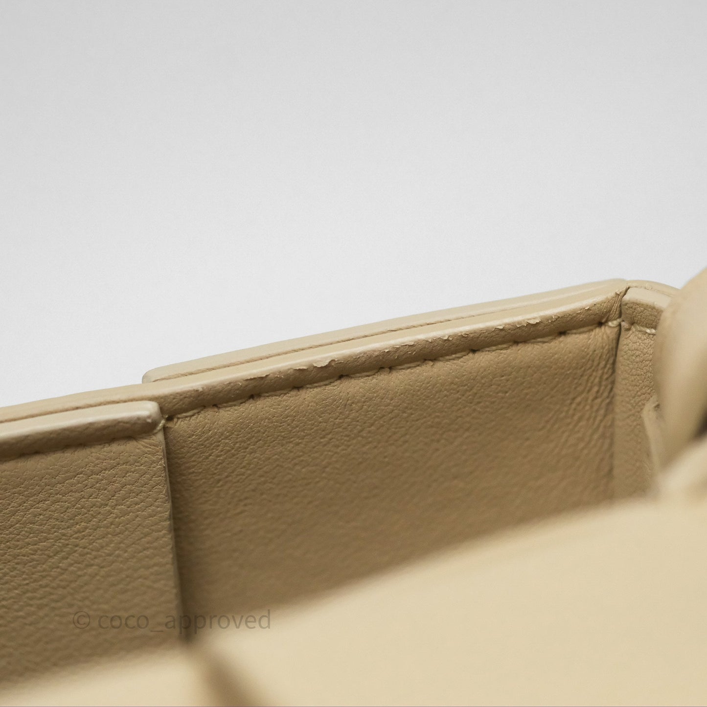 Bottega Veneta Cassette Shoulder Bag Intrecciato Beige Brushed Calfskin