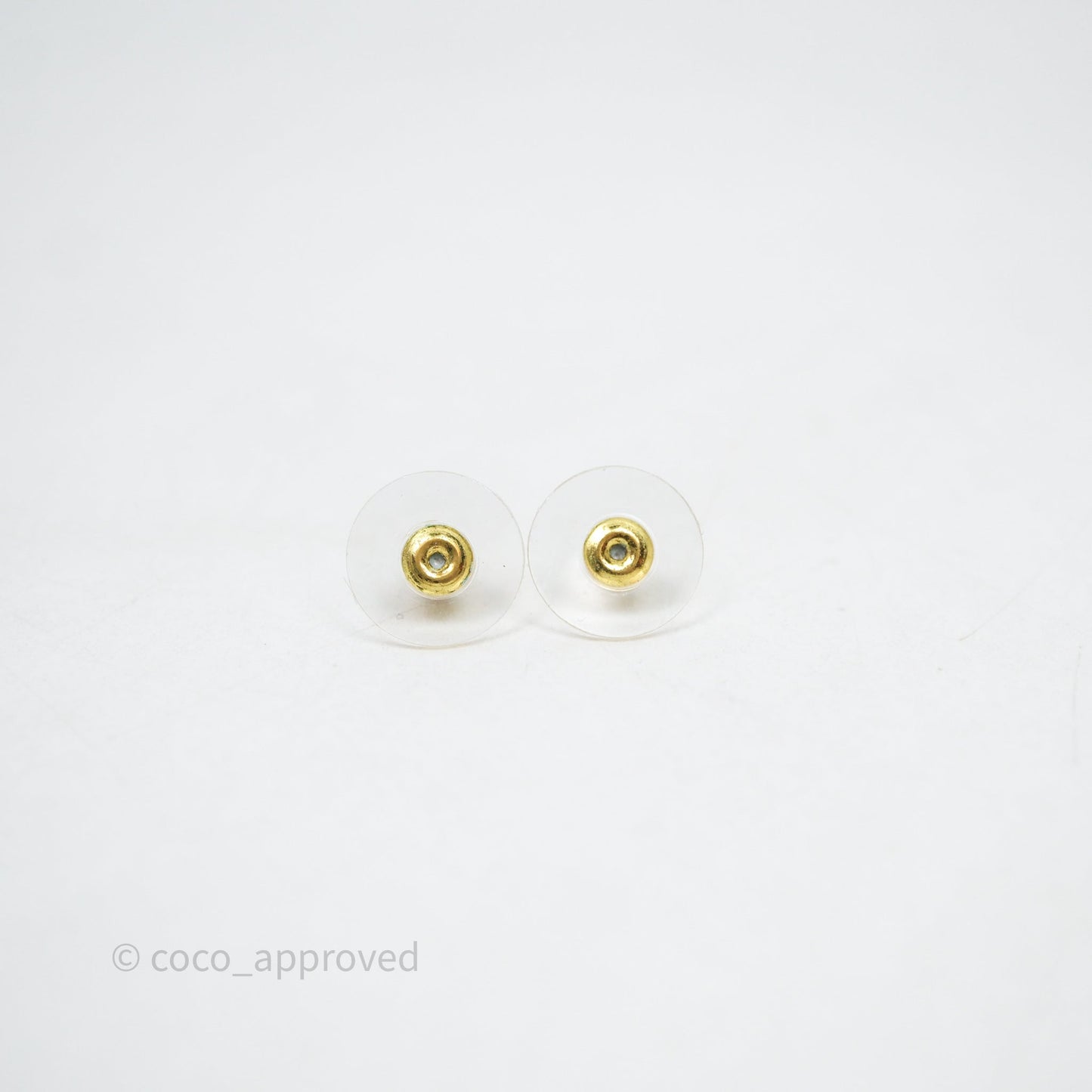 Chanel CC Double Row Hoop Crystals Earrings Gold Tone 22S