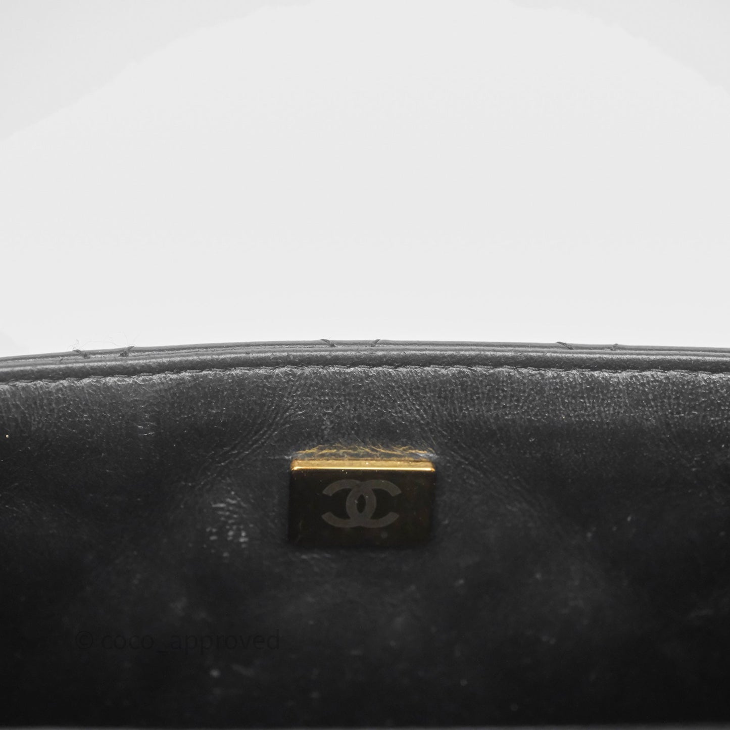 Chanel Mini Square Quilted Black Lambskin Gold Hardware