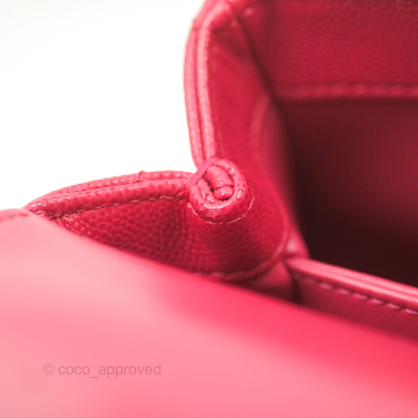 Chanel Small Coco Handle Quilted Dark Rose Pink Caviar Gold Hardware 21A