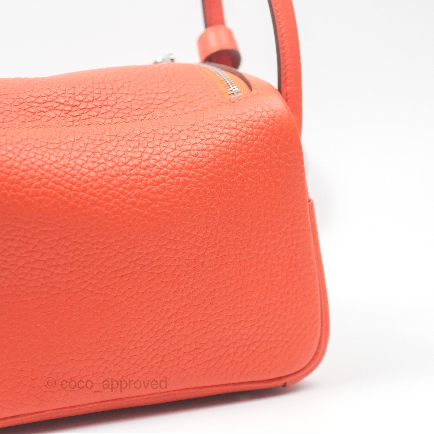 Hermès Mini Lindy 20 Orange Poppy 8V Clemence Palladium Hardware