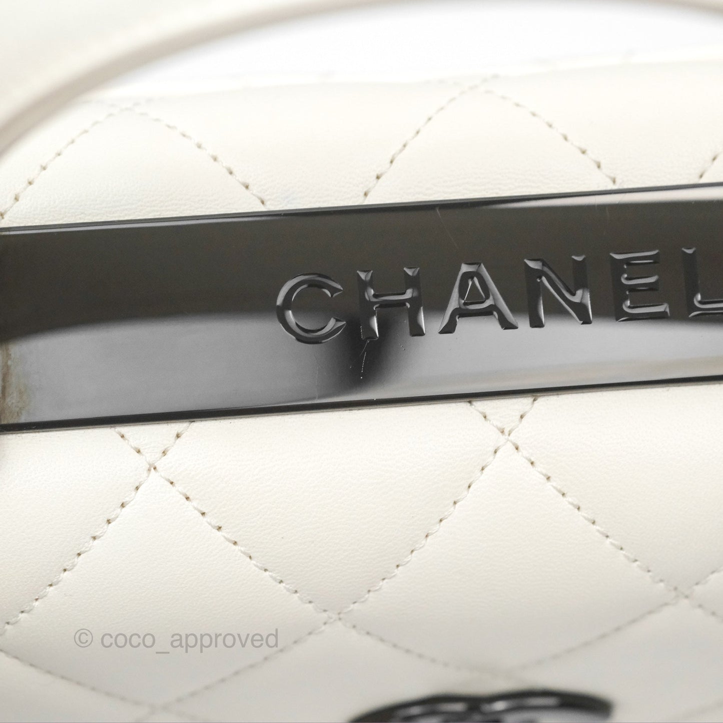 Chanel Trendy CC Small White Lambskin Black Hardware