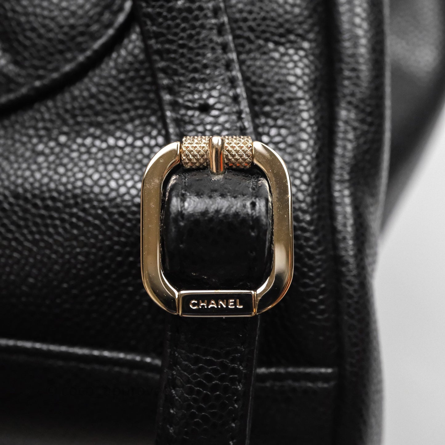 Chanel Quilted Business Affinity Backpack Black Caviar Light Gold Hardware