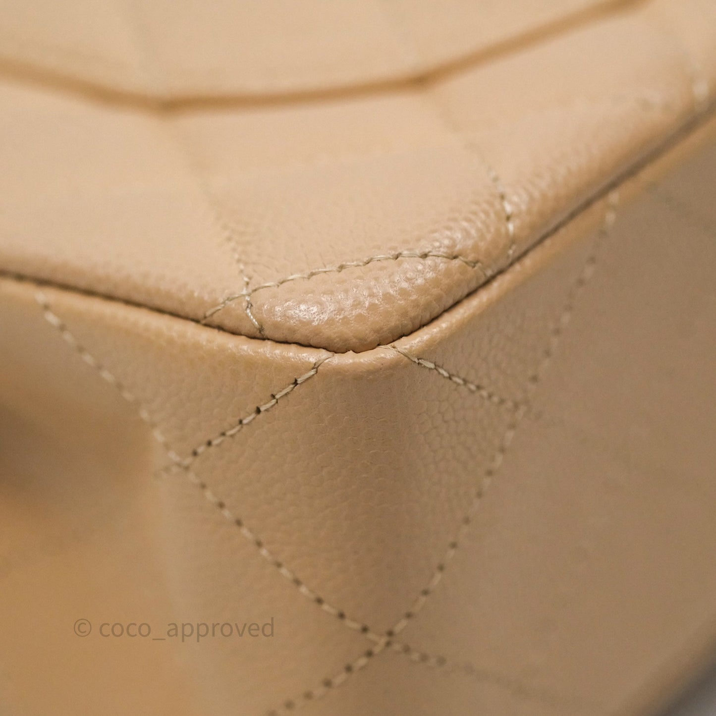 Chanel Classic Small S/M Quilted Flap Beige Caviar Gold Hardware