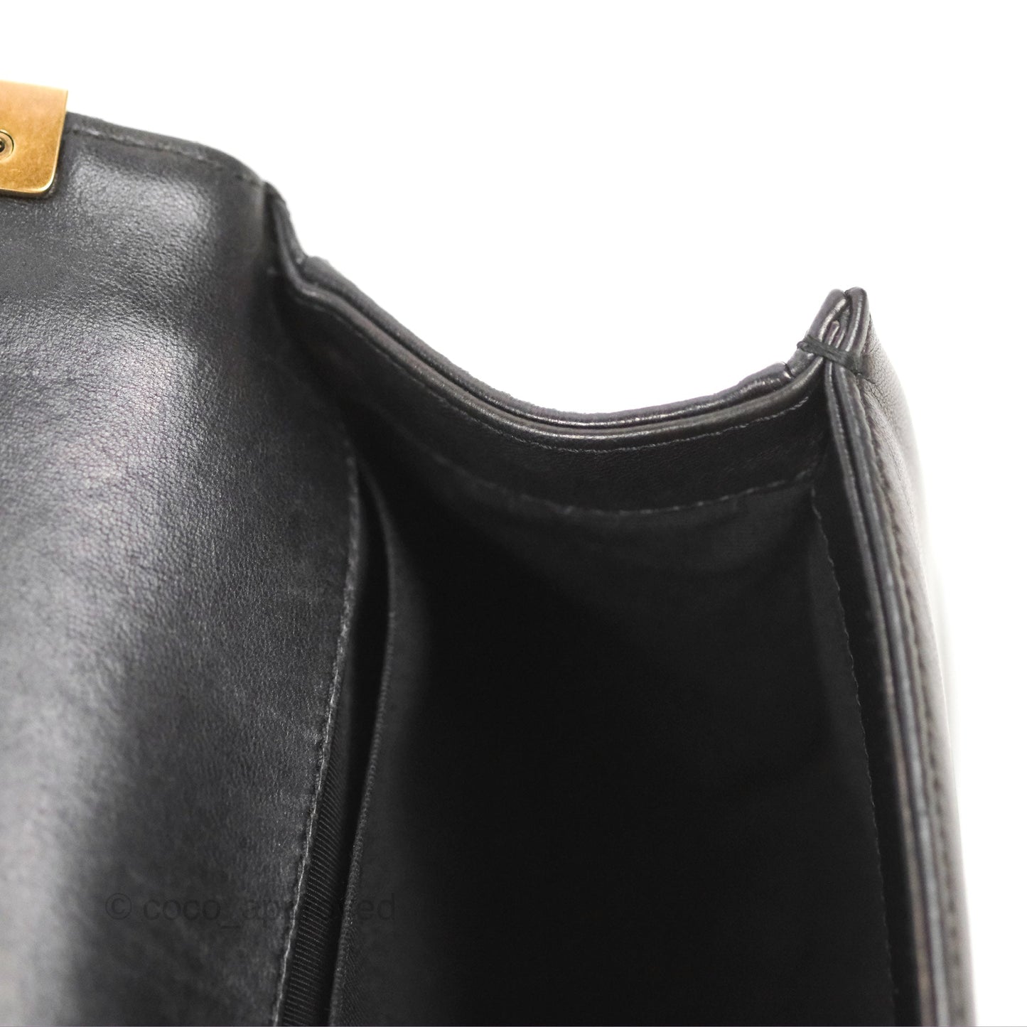 Chanel Quilted Medium Boy Black Lambskin Aged Gold Hardware