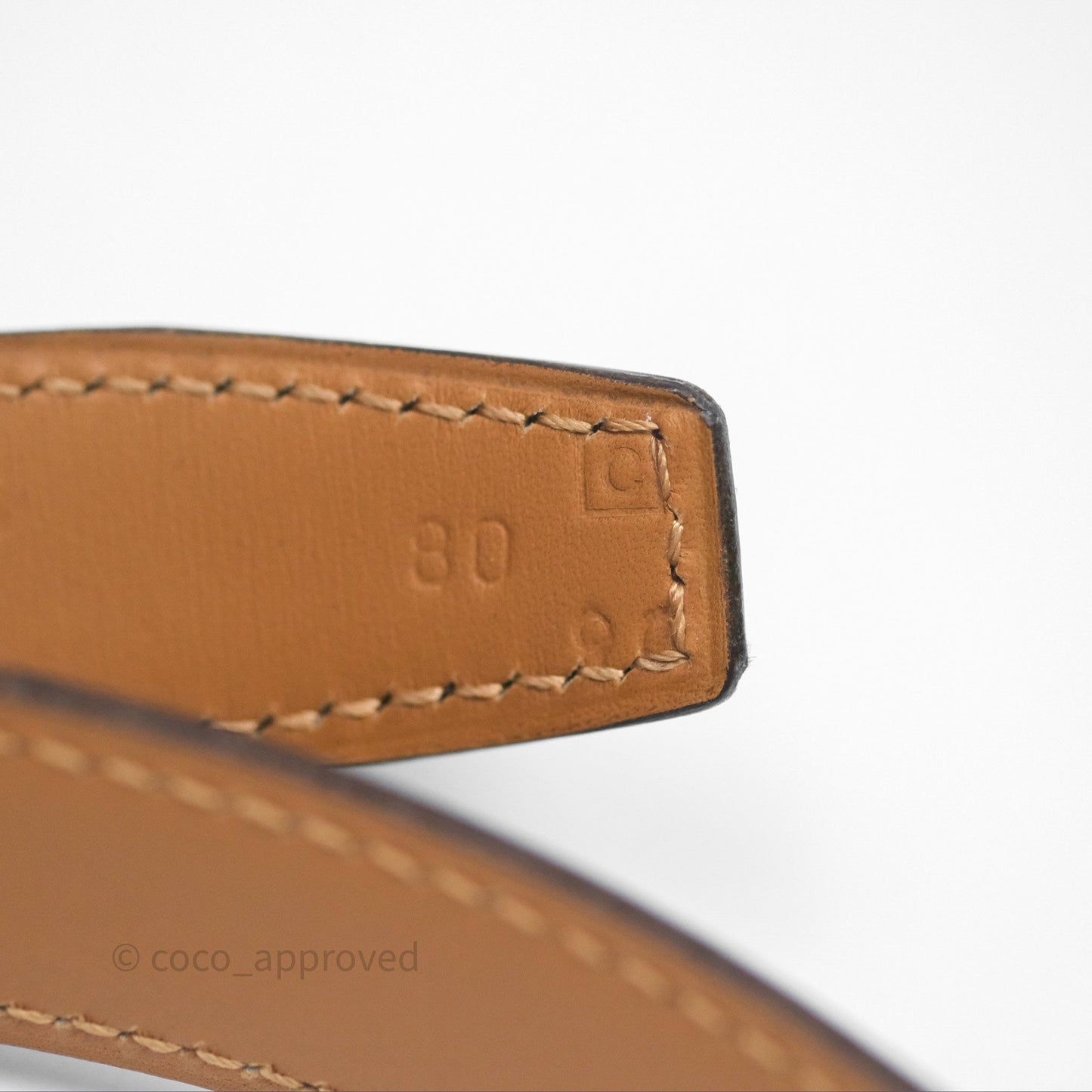 Hermès H Belt Buckle Ostrich Leather Brown Size 80