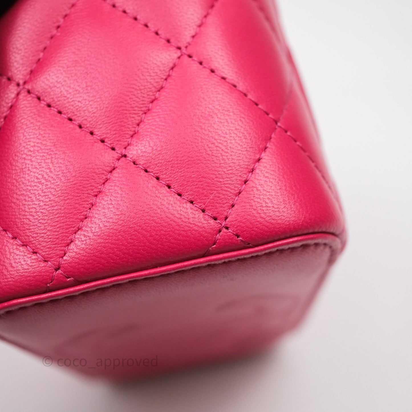 Chanel Vanity Rectangular Top Handle Pink Lambskin Gold Hardware