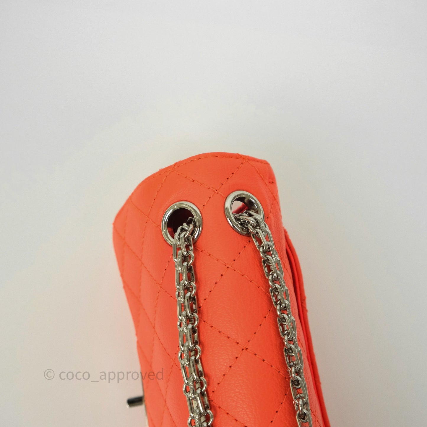 Chanel Mini Reissue 224 Tangerine Orange Goatskin Silver Hardware