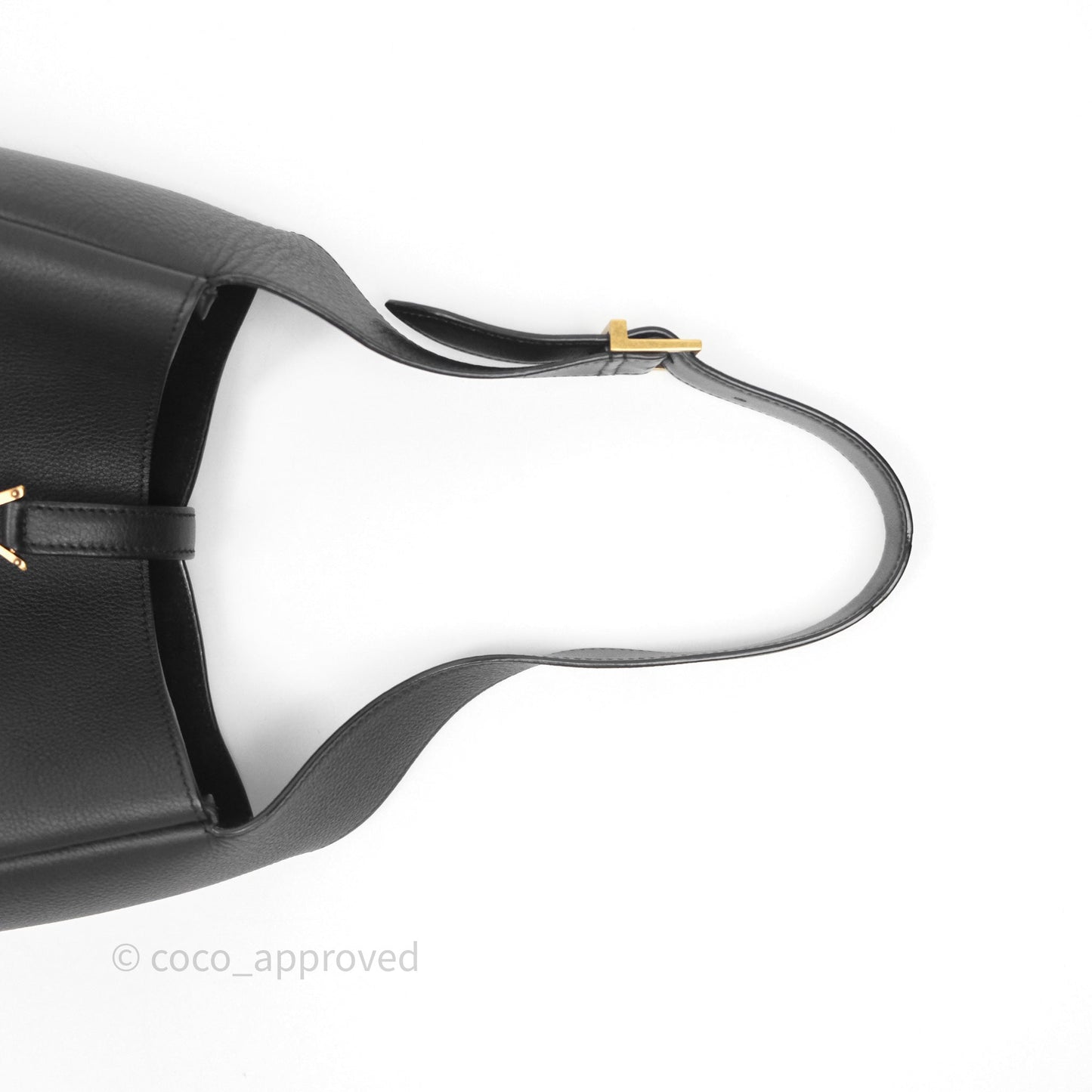 Saint Laurent LE 5 à 7 Supple Small Black Grained Leather Gold Hardware