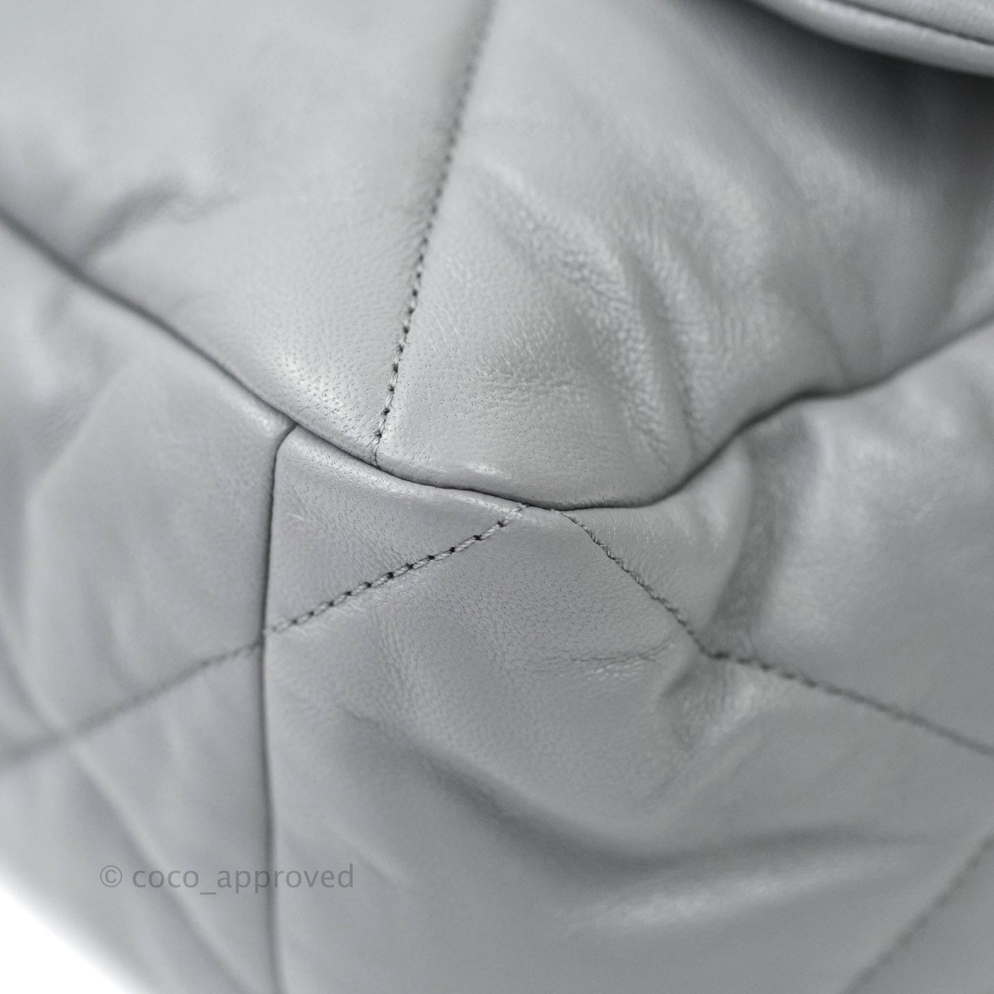 Chanel 19 Large Grey Goatskin Mixed Hardware