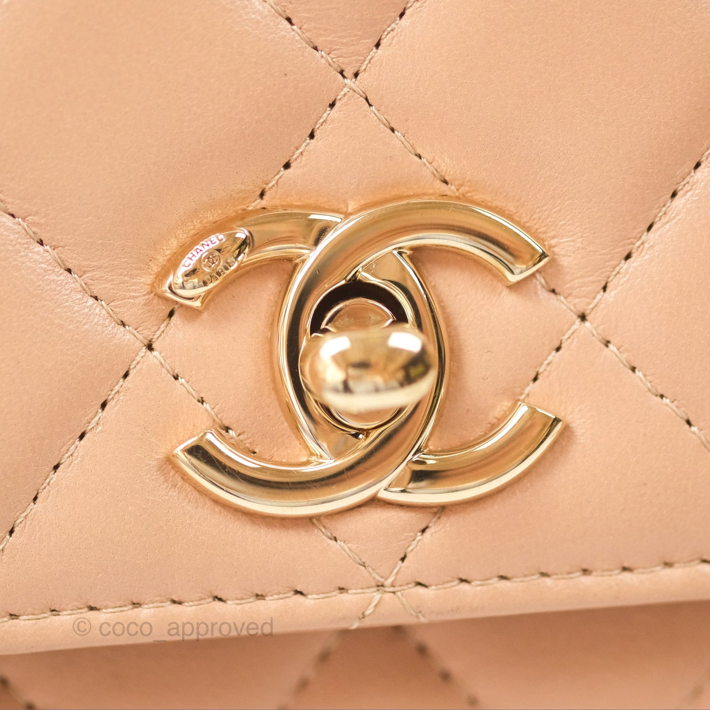 Chanel Trendy CC WOC Quilted Beige Lambskin Gold Hardware