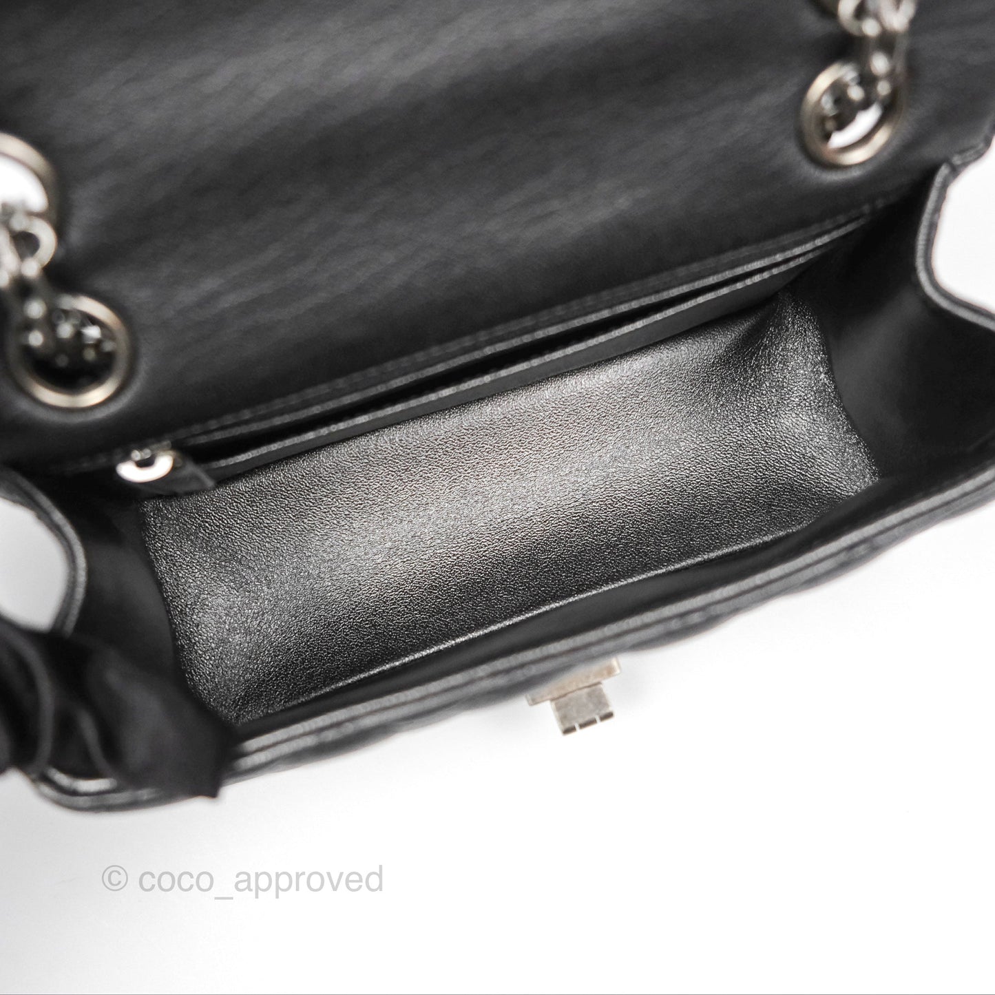 Chanel Mini Reissue 224 Dark Grey Grained Calfskin Ruthenium Hardware
