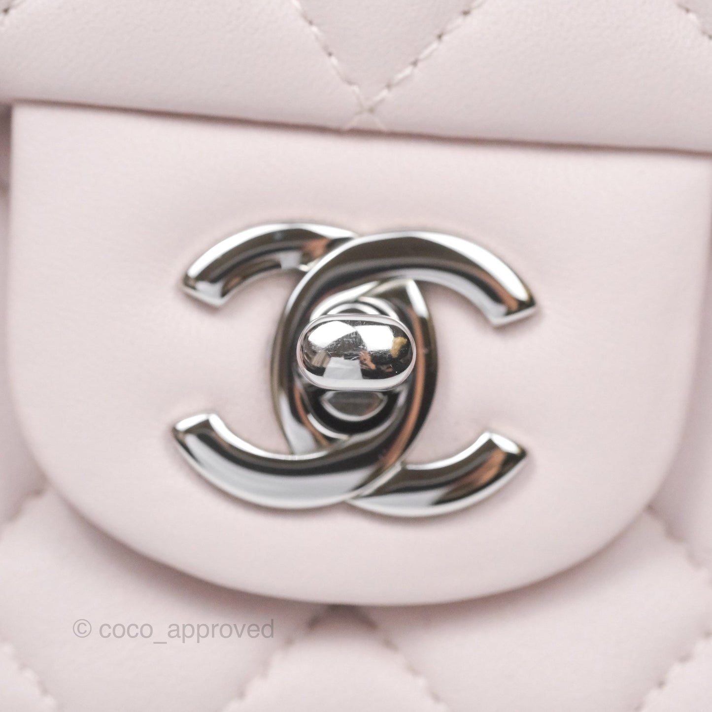 Chanel Quilted Mini Rectangular Pale Lilac Lambskin Silver Hardware