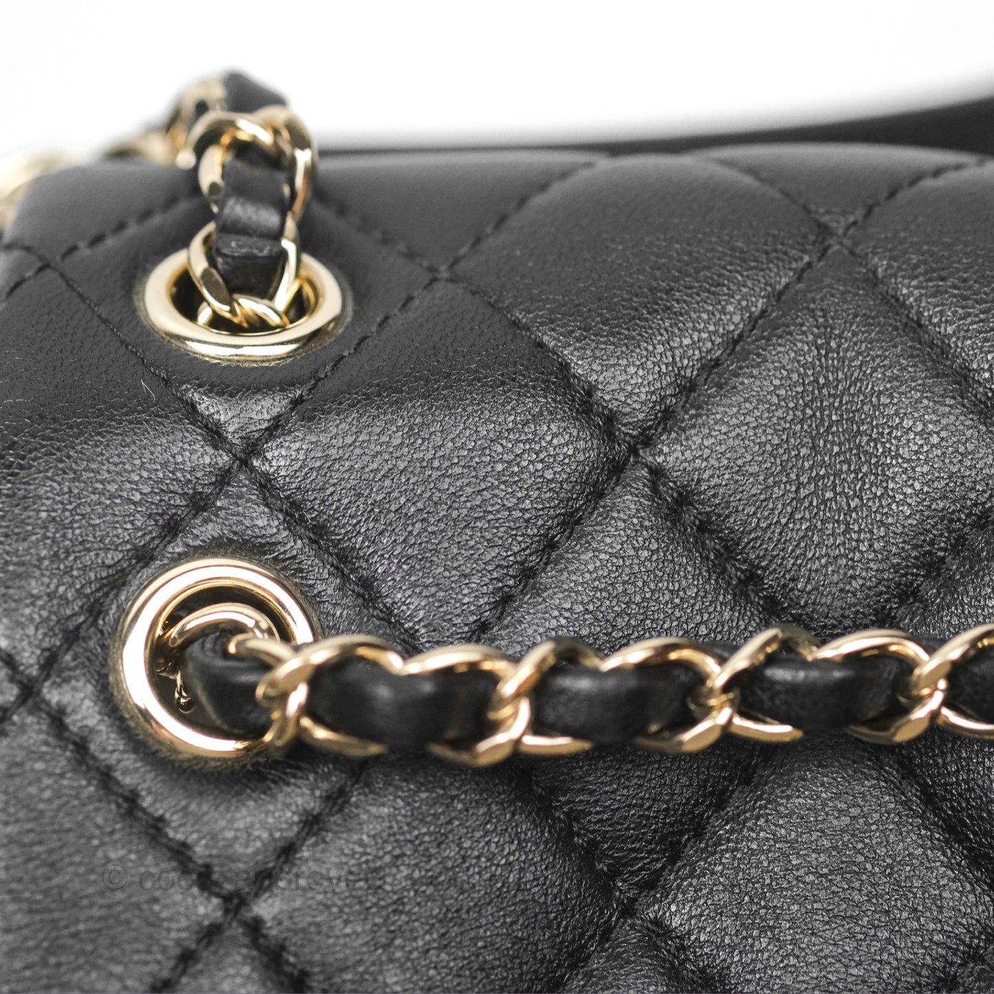 Chanel Quilted Small Duma Drawstring Backpack Black Lambskin
