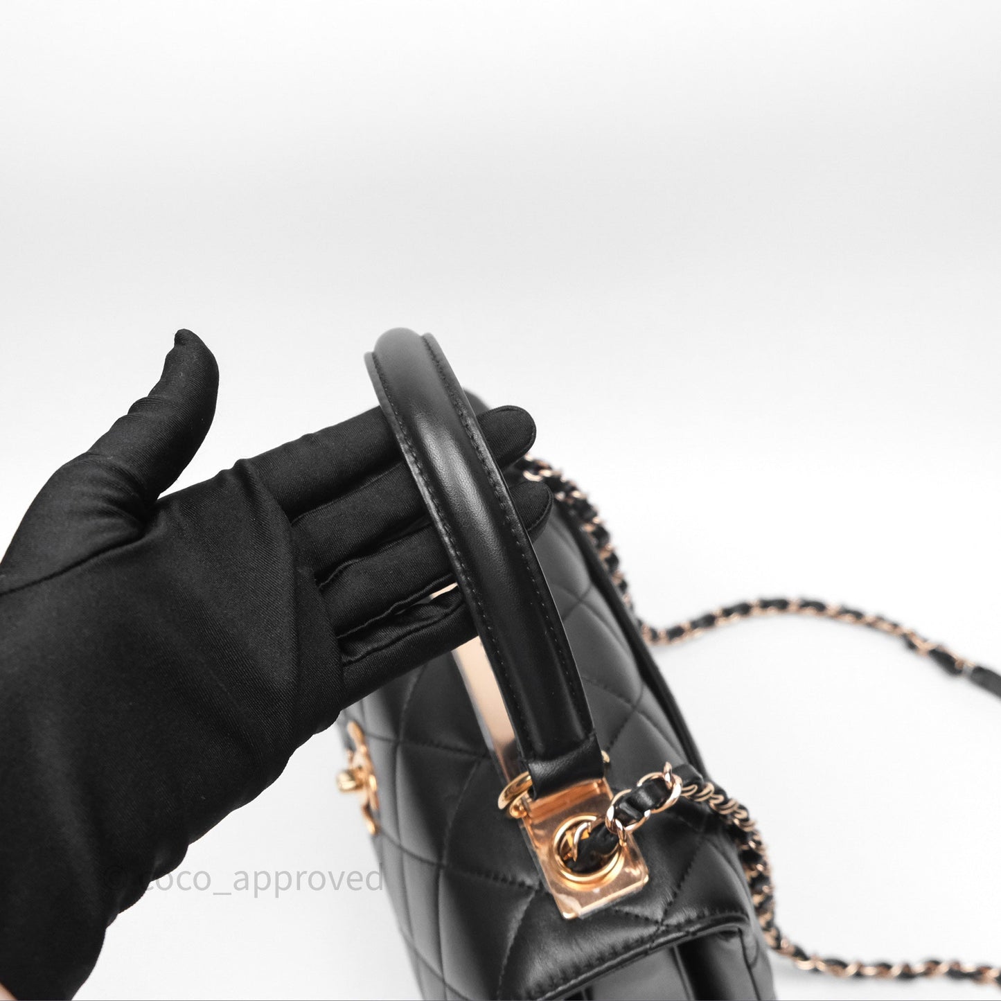 Chanel Trendy CC Small Black Lambskin Rose Gold Hardware