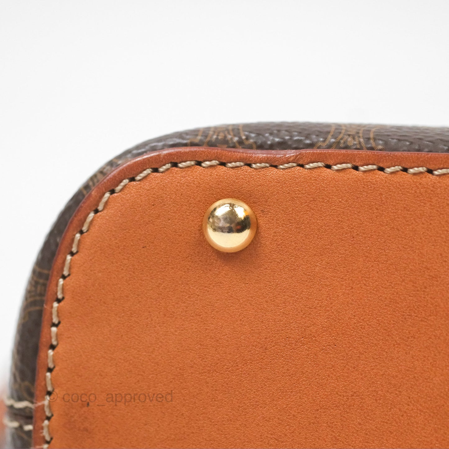 Celine Vintage Macadam Top Handle Bag Tan Brown