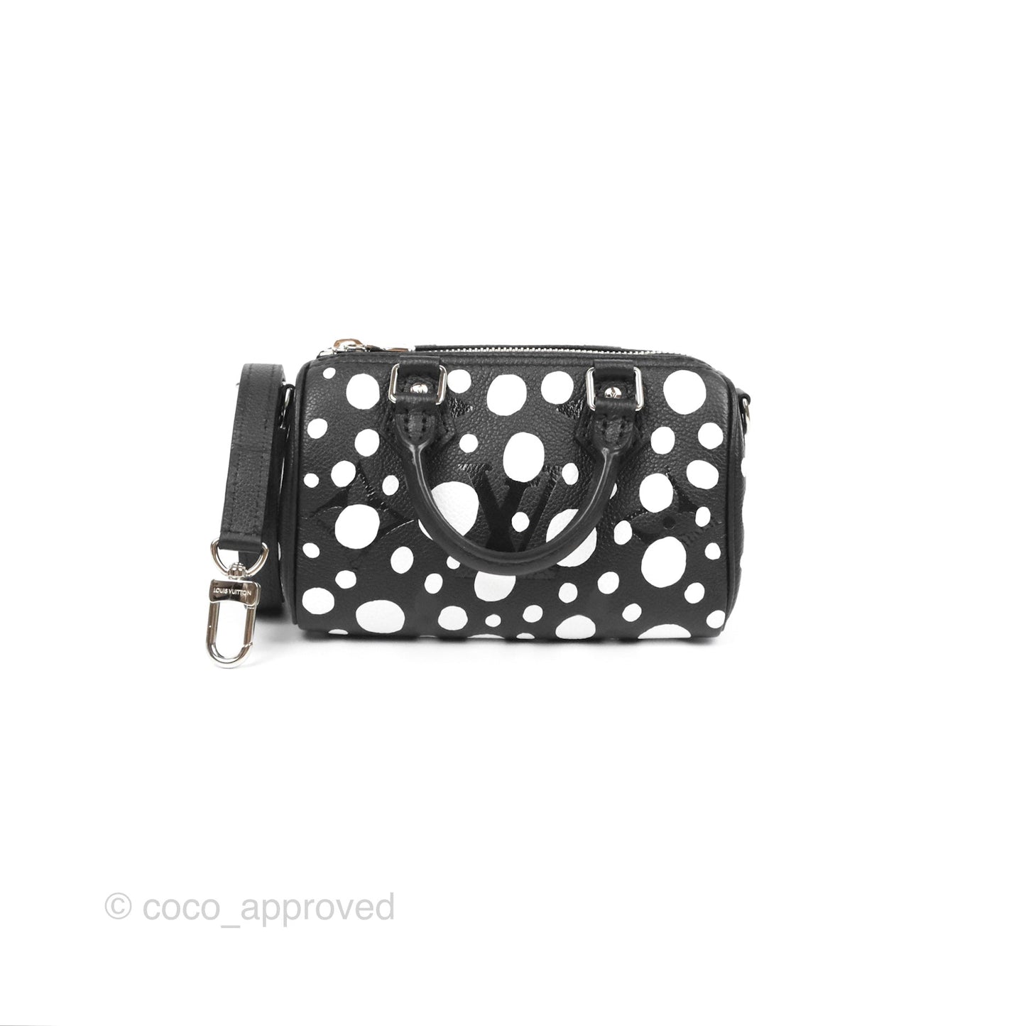 LV x Yayoi Kusama Nano Speedy Infinity Dots Black/White Silver Hardware