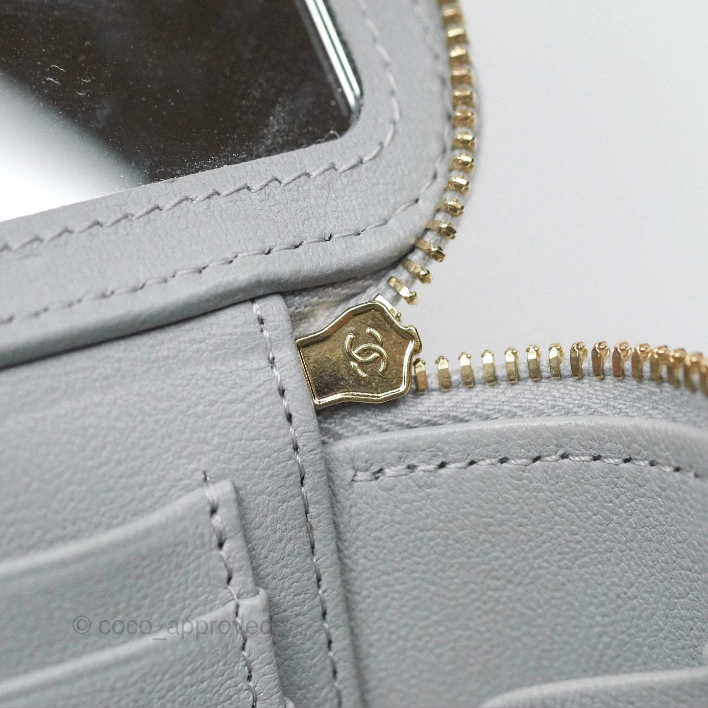 Chanel Vanity with Heart Adjustable Chain Grey Caviar Aged Gold Hardware