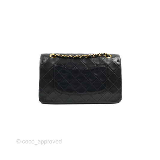 Chanel Classic Vintage Medium Flap Black Lambskin 24K Gold Hardware