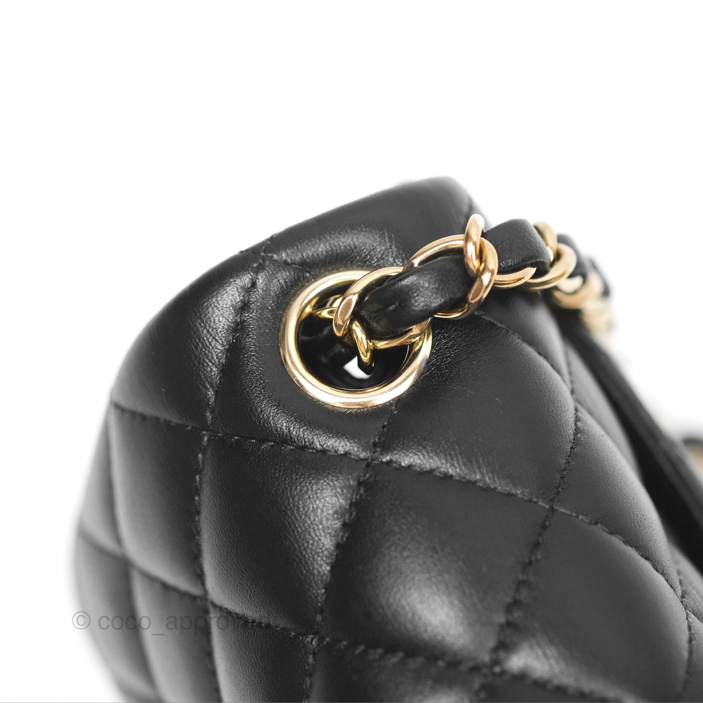 Chanel Mini Square Black Lambskin Gold Hardware