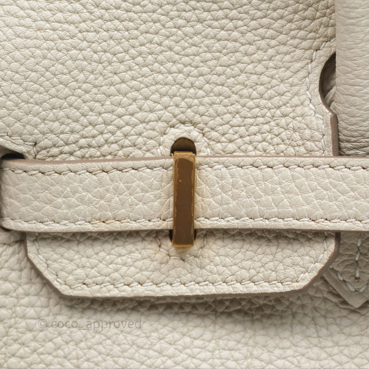 Hermès Birkin 25 Retourne Craie 10 Togo Gold Hardware