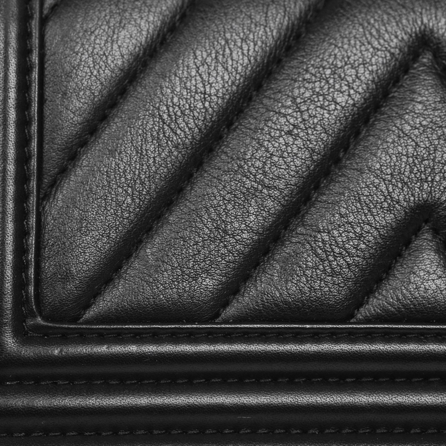 Chanel Small Boy Chevron Black Calfskin Silver Hardware