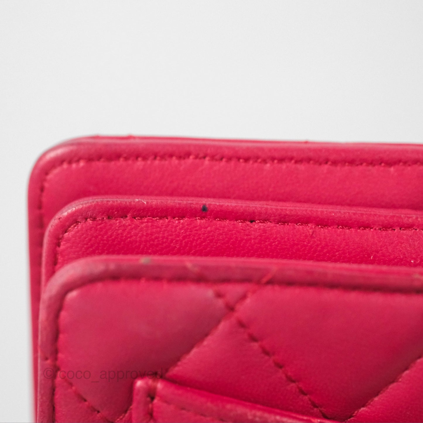 Chanel Quilted Classic French Wallet Lambskin Red Silver Hardware