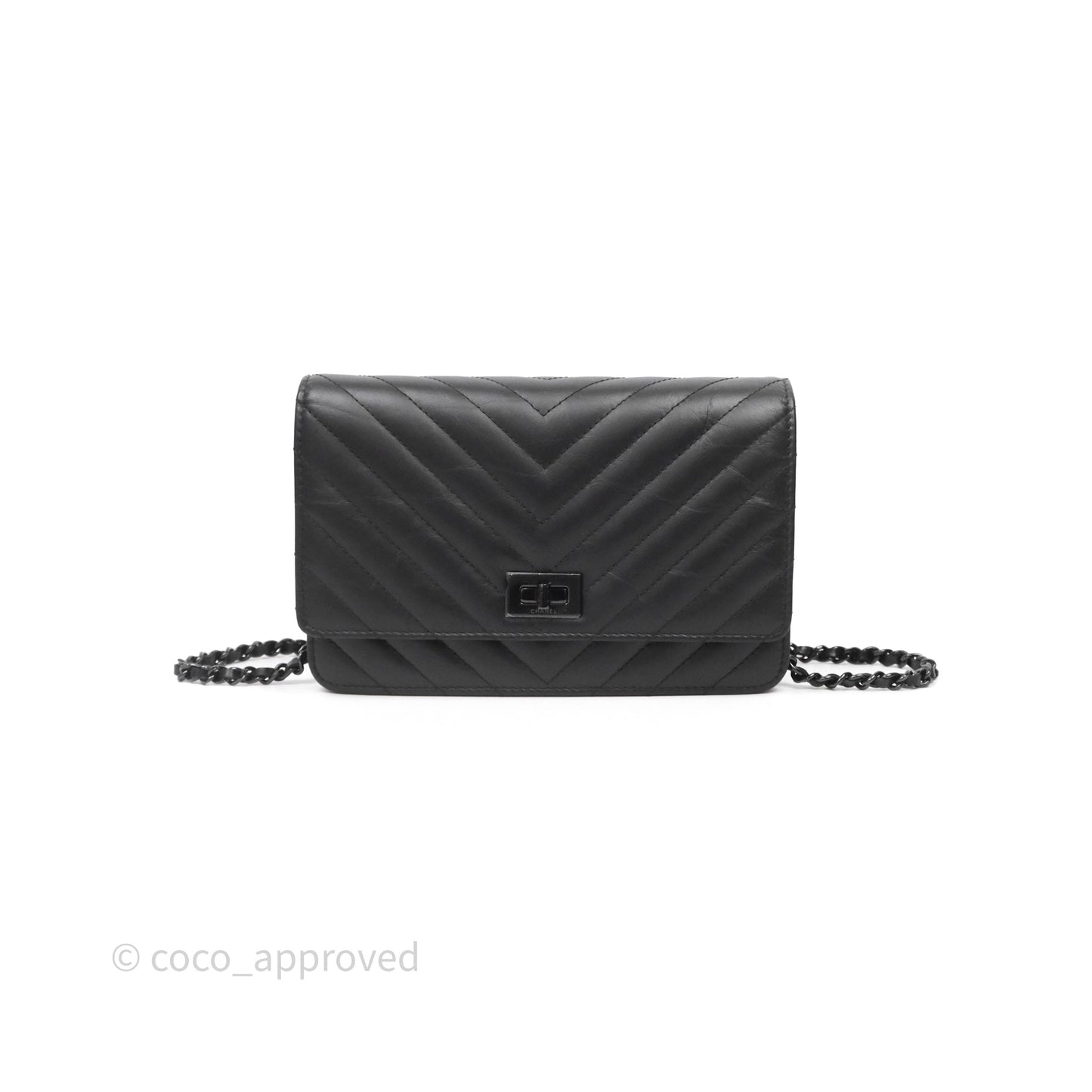 Chanel WOC Chevron Reissue So Black Calfskin