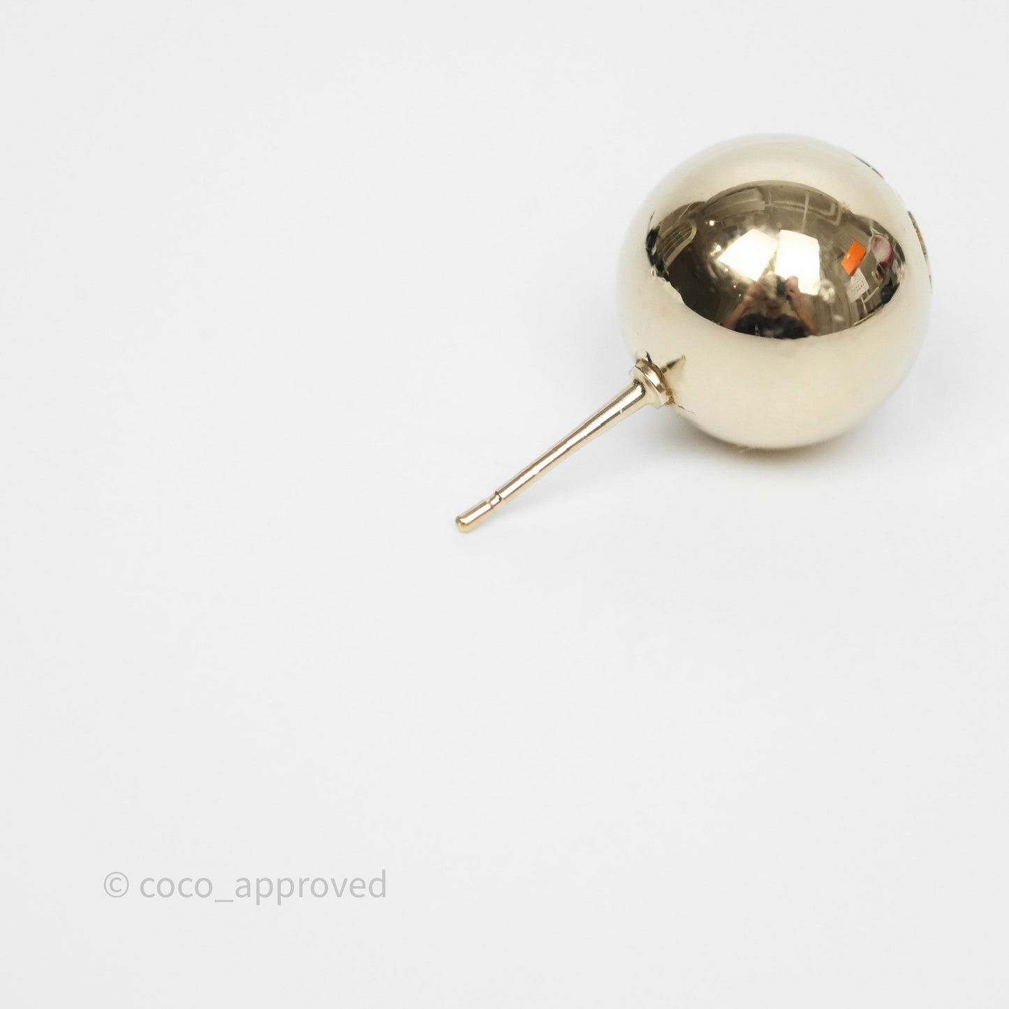 Chanel CC Sphere Earrings Gold Tone 21S