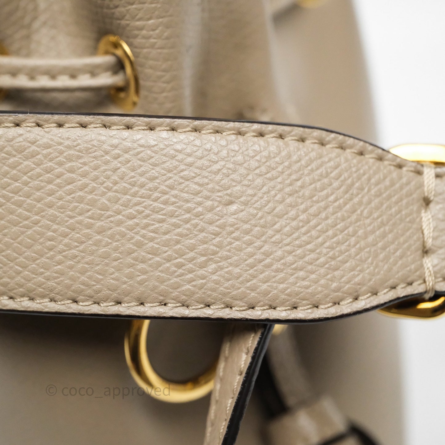 Fendi Mini Mon Tresor Bucket Bag Tortora Grained Calfskin