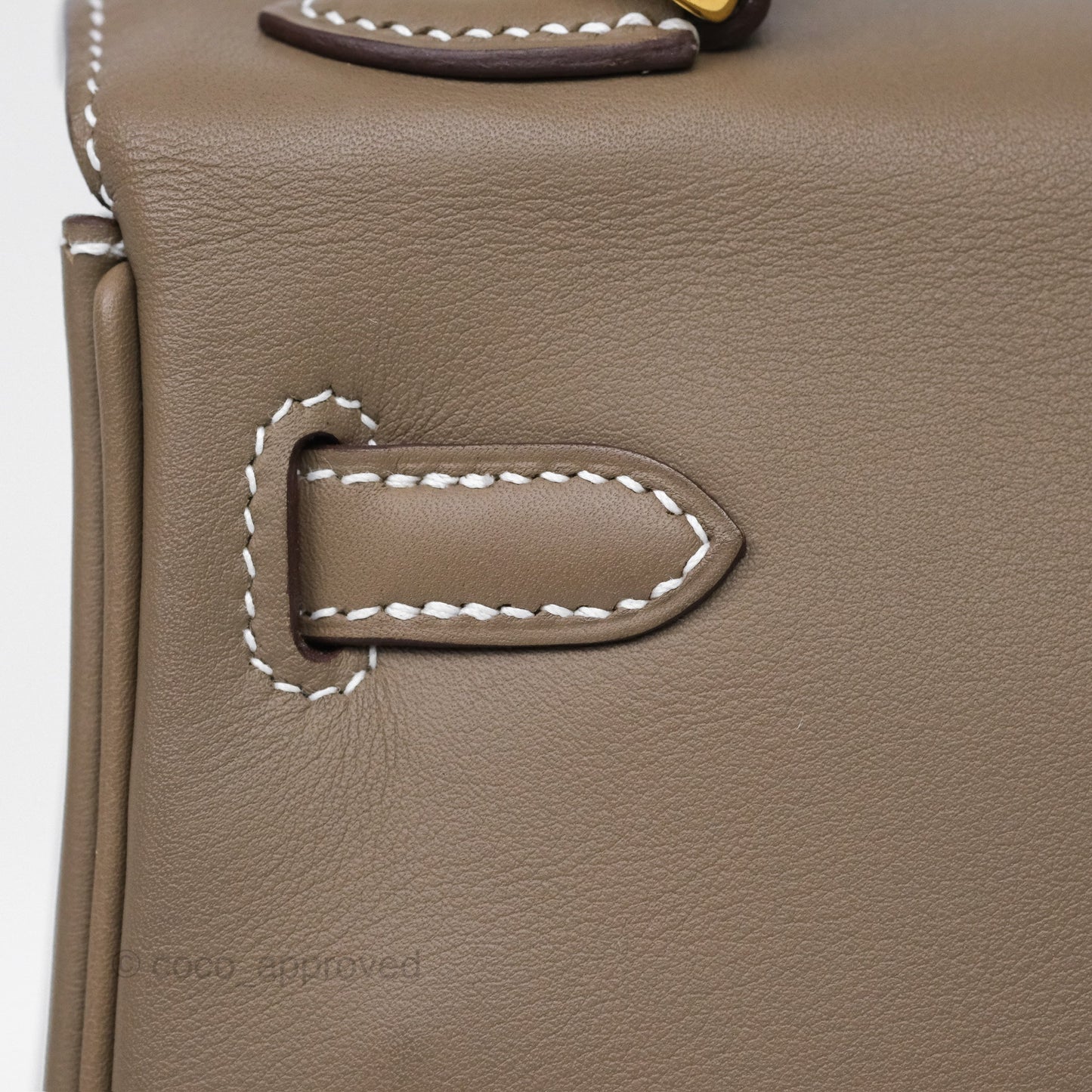 Hermès Retourne Kelly 25 Etoupe 18 Swift Gold Hardware