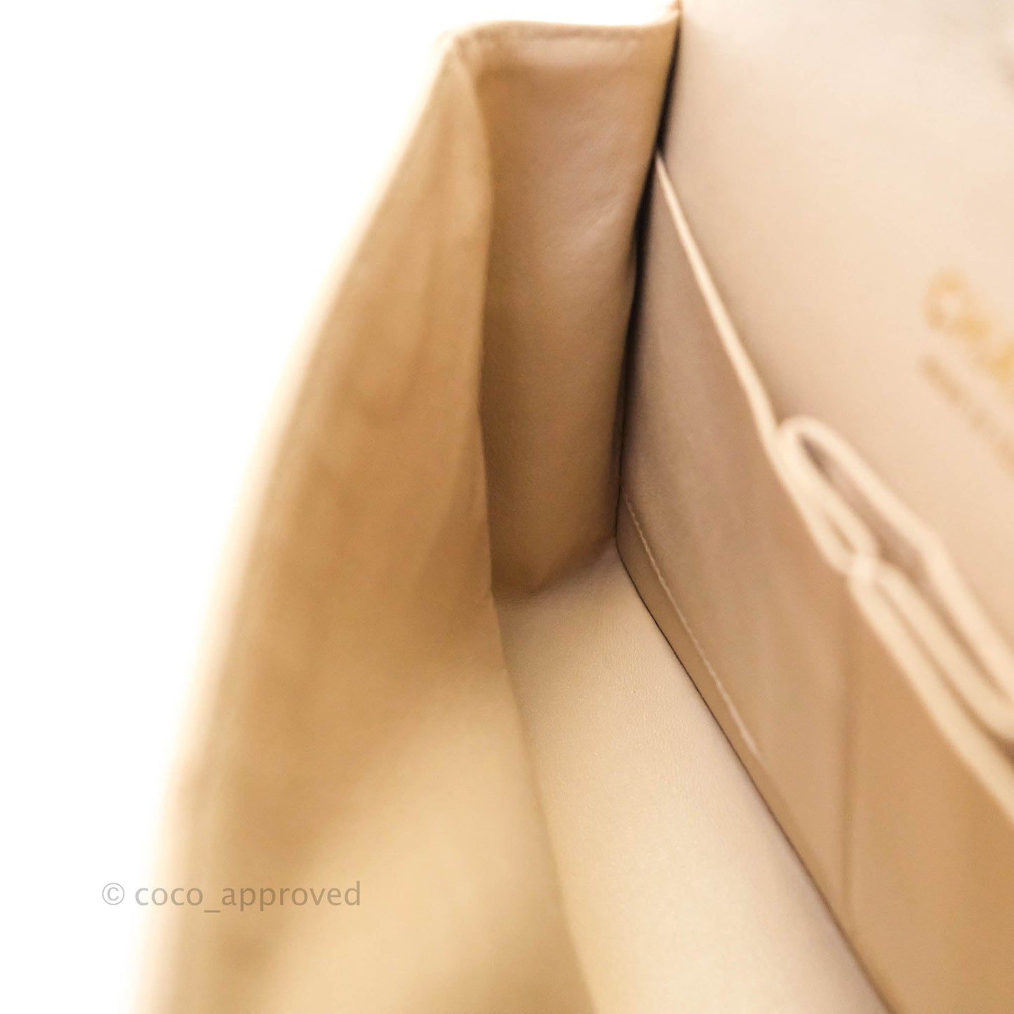 Chanel Classic M/L Medium Double Flap Beige Caviar Gold Hardware