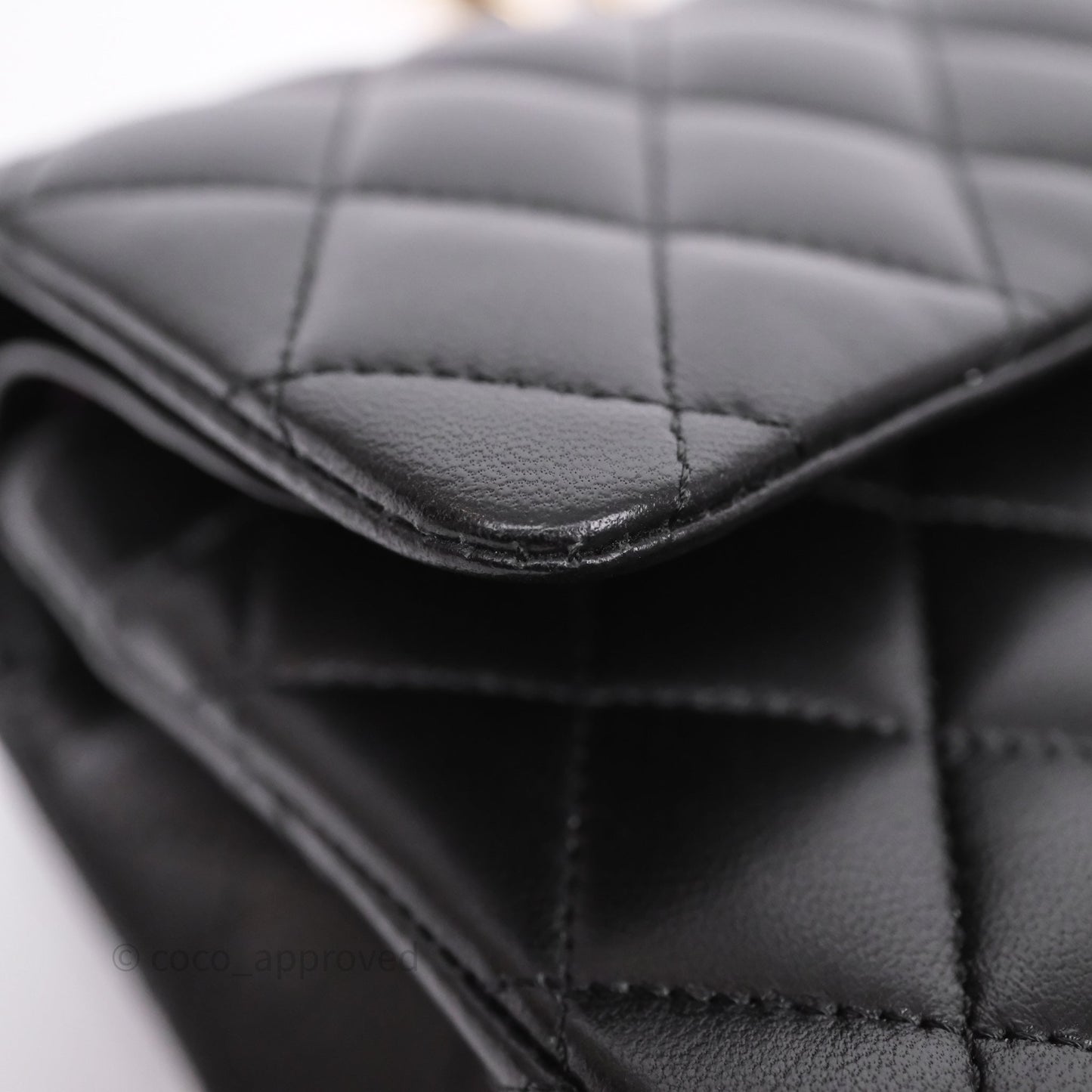 Chanel Small Classic Flap Quilted Black Lambskin Gold Hardware
