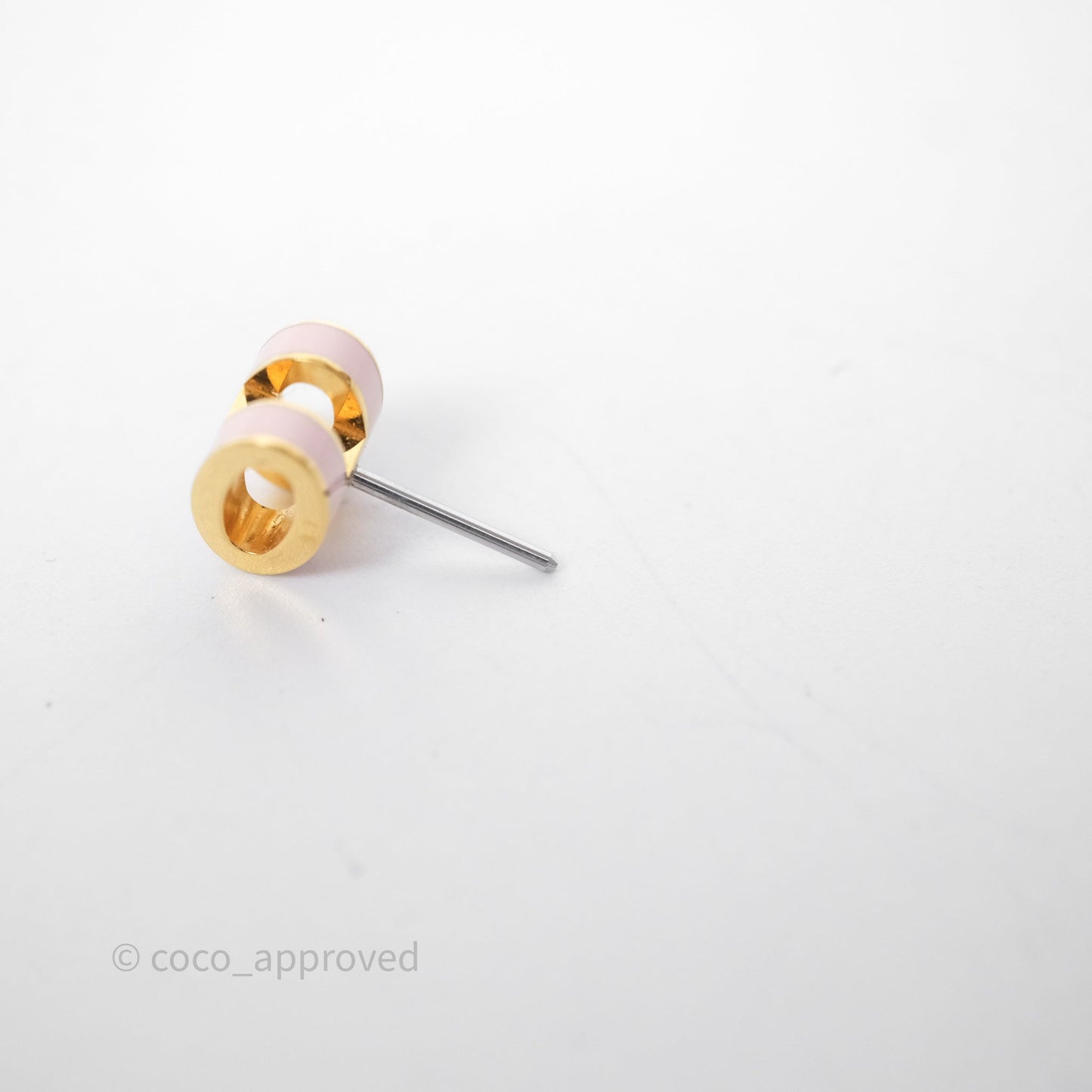 Hermès Mini Pop H Earrings Rose Dragee 5U Gold Hardware