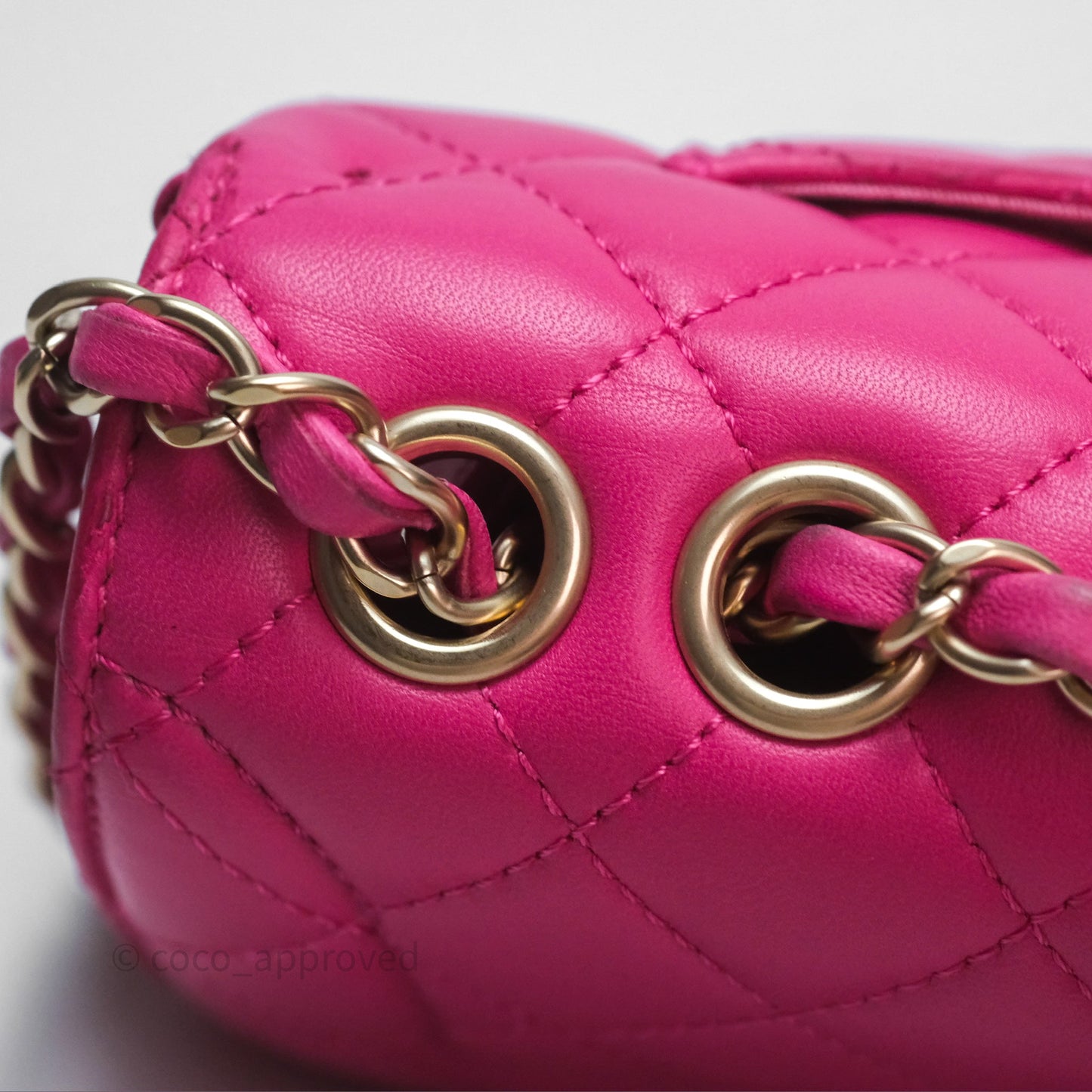 Chanel Quilted Mini Mademoiselle Chic Flap Dark Pink Lambskin Aged Gold Hardware