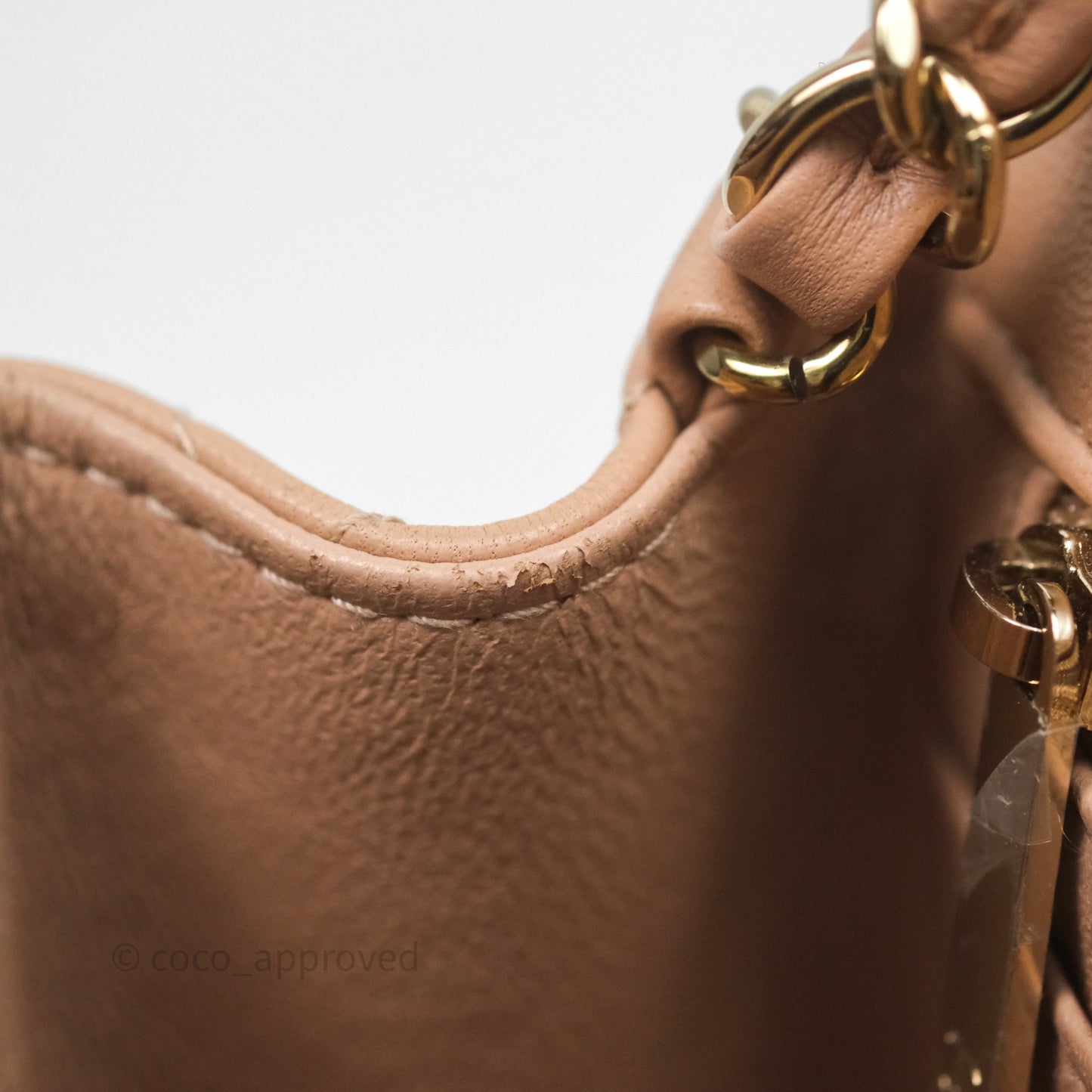Chanel Mini Square Flap Quilted Beige Lambskin Gold Hardware