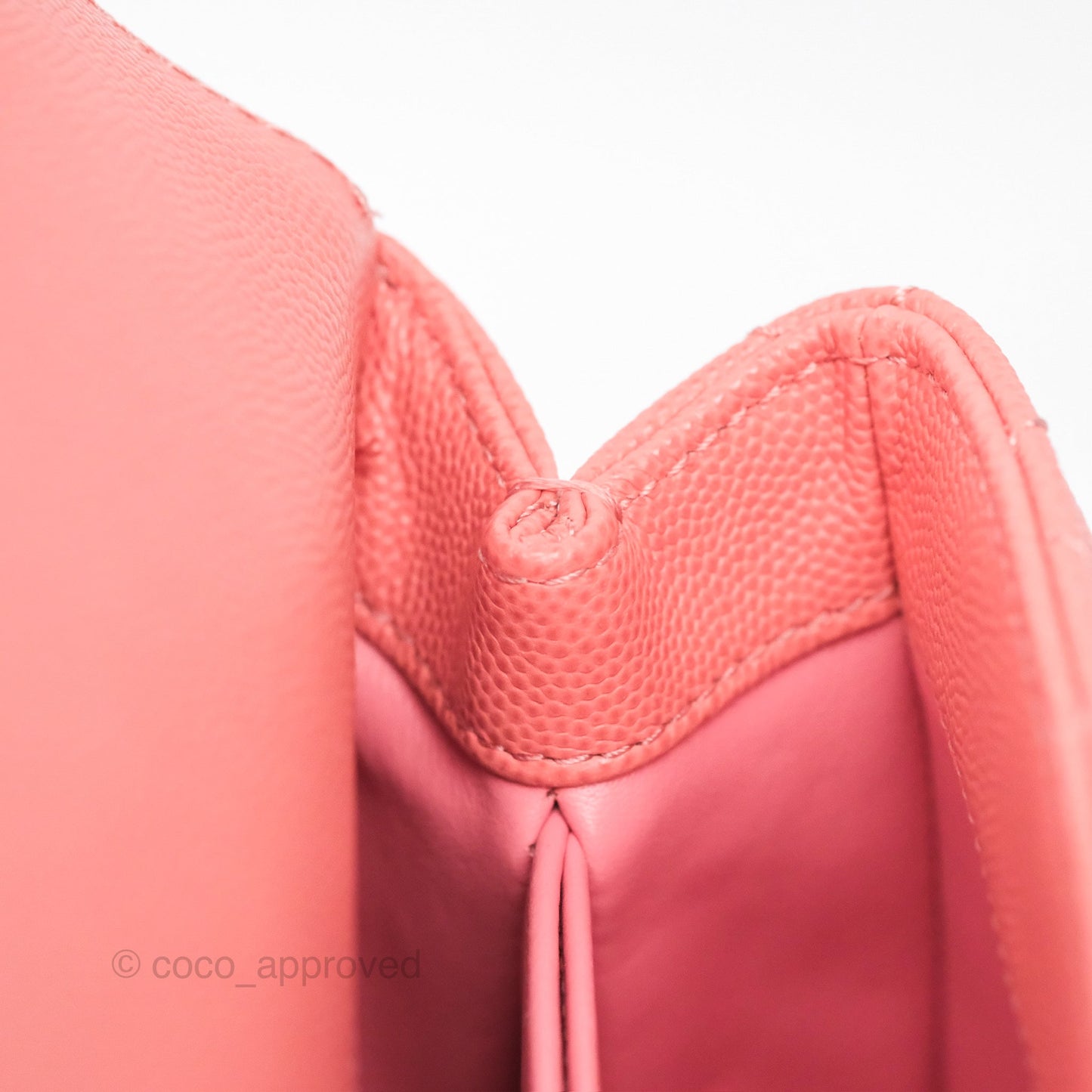 Chanel Mini Coco Handle Quilted Pink Caviar Gold Hardware