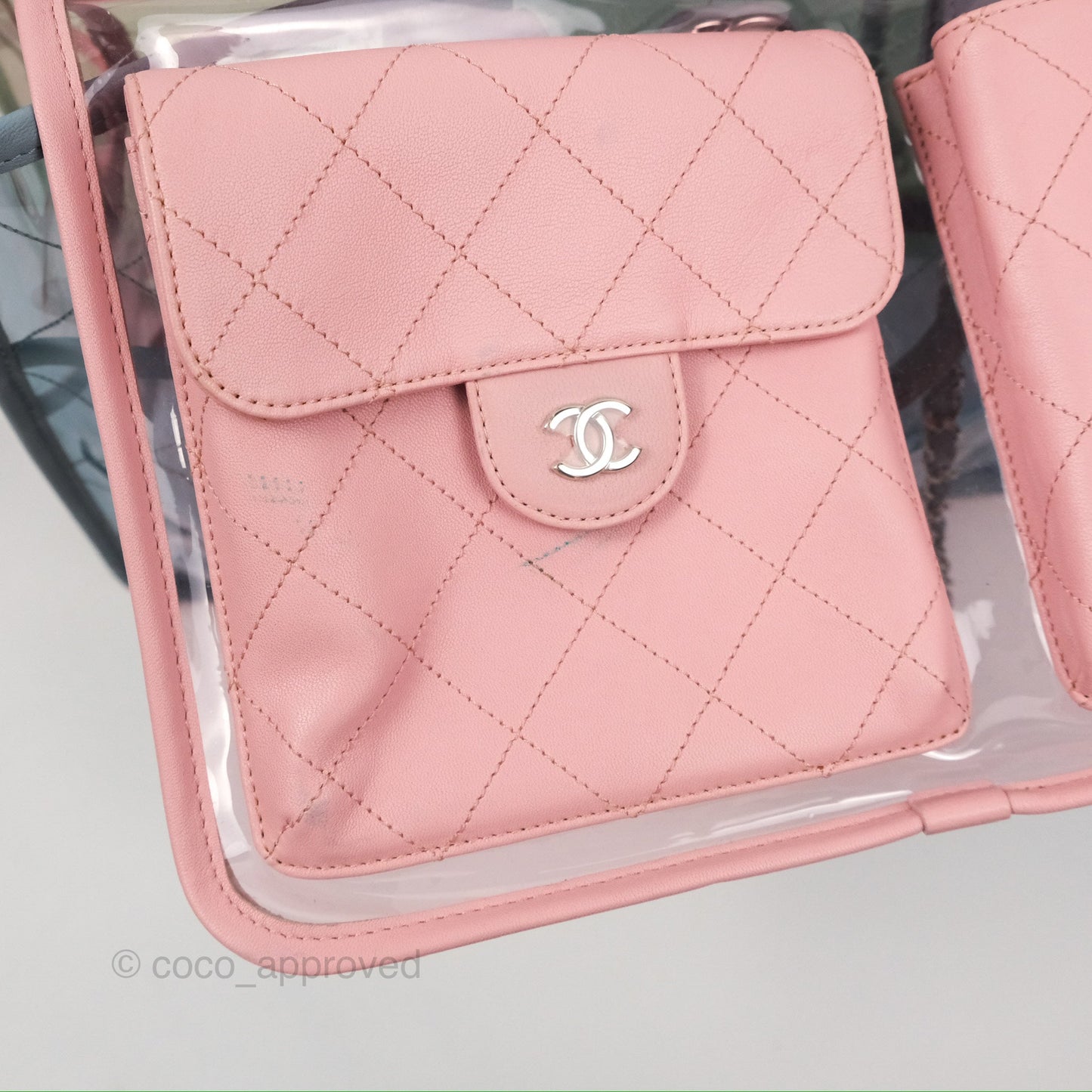Chanel Coco Splash Blue/Green/Pink PVC Shopping Tote Bag