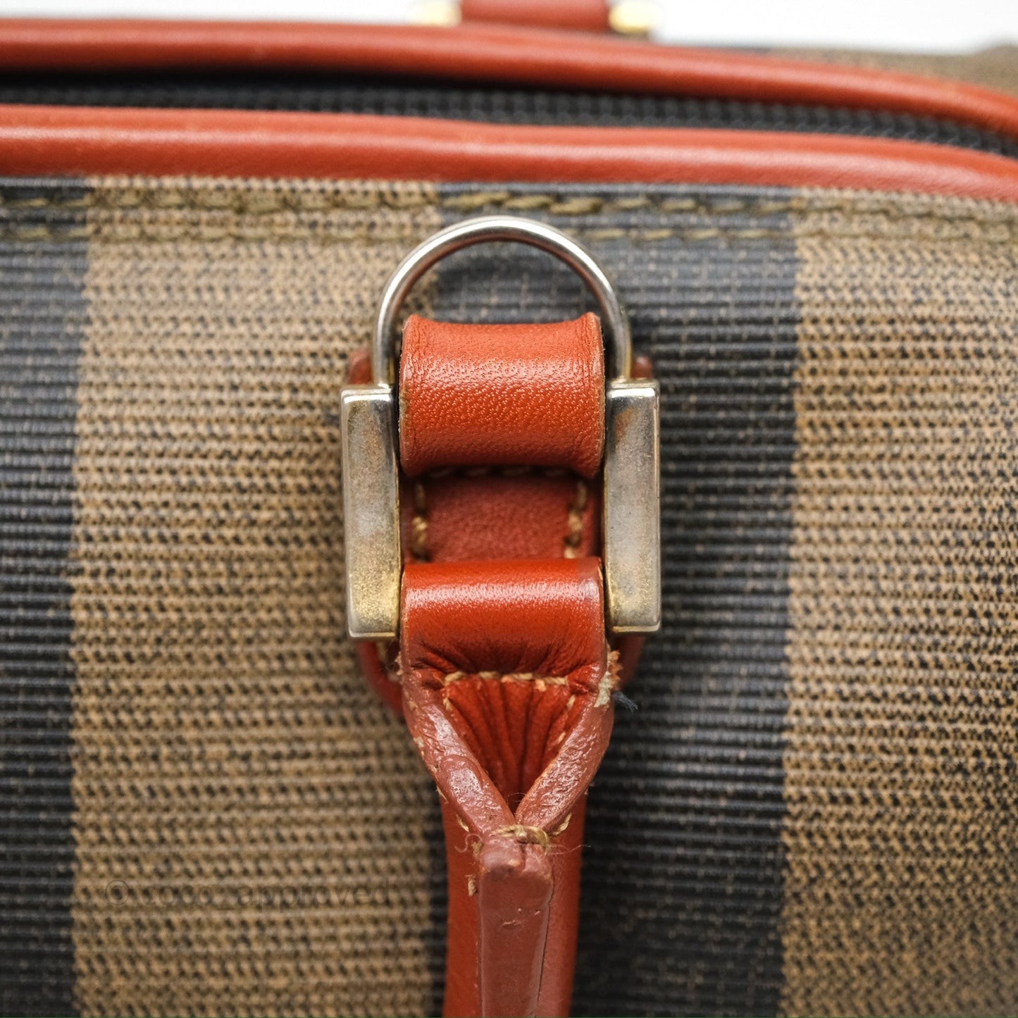 Fendi Mini Vintage Striped Boston Bag