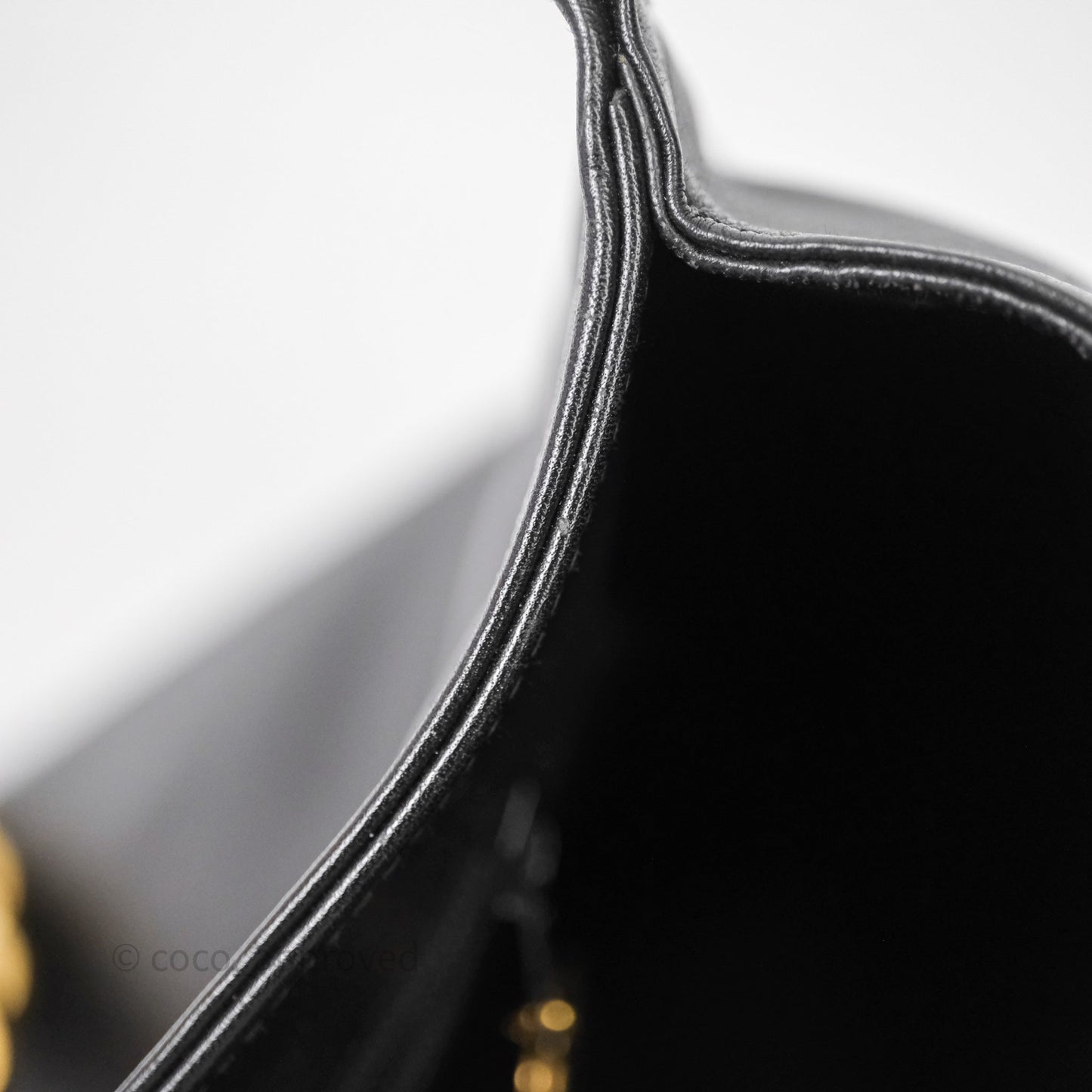 Chanel Vintage Shoulder Bag Black Calfskin Gold Hardware