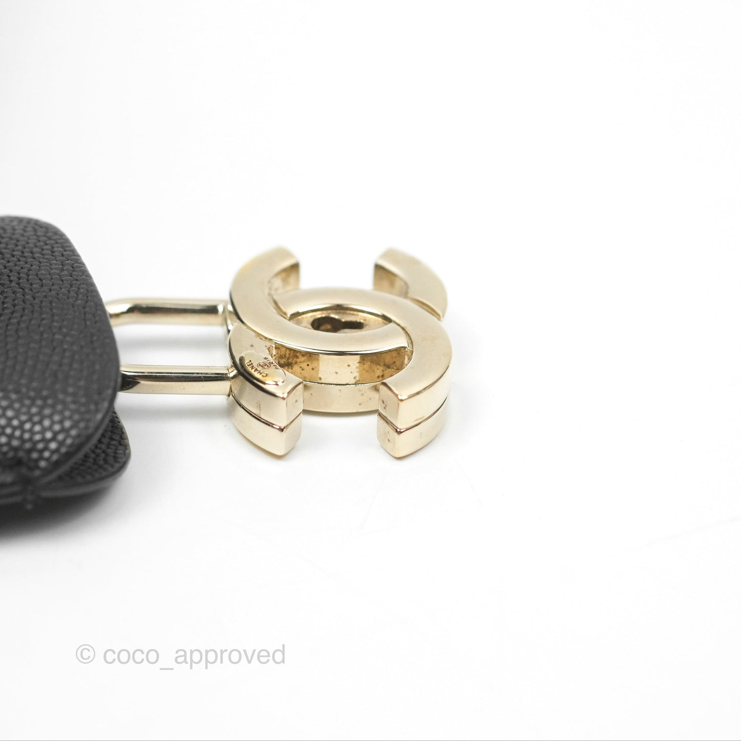 Chanel Quilted Medium CC Filigree Vanity Case Black Caviar Gold Hardware