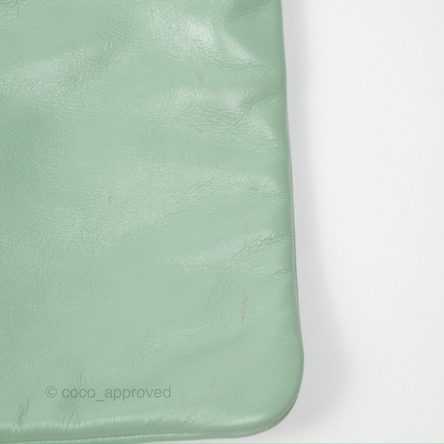 Chanel 22 Small Mint Green Shiny Aged Calfskin Aged Gold Hardware