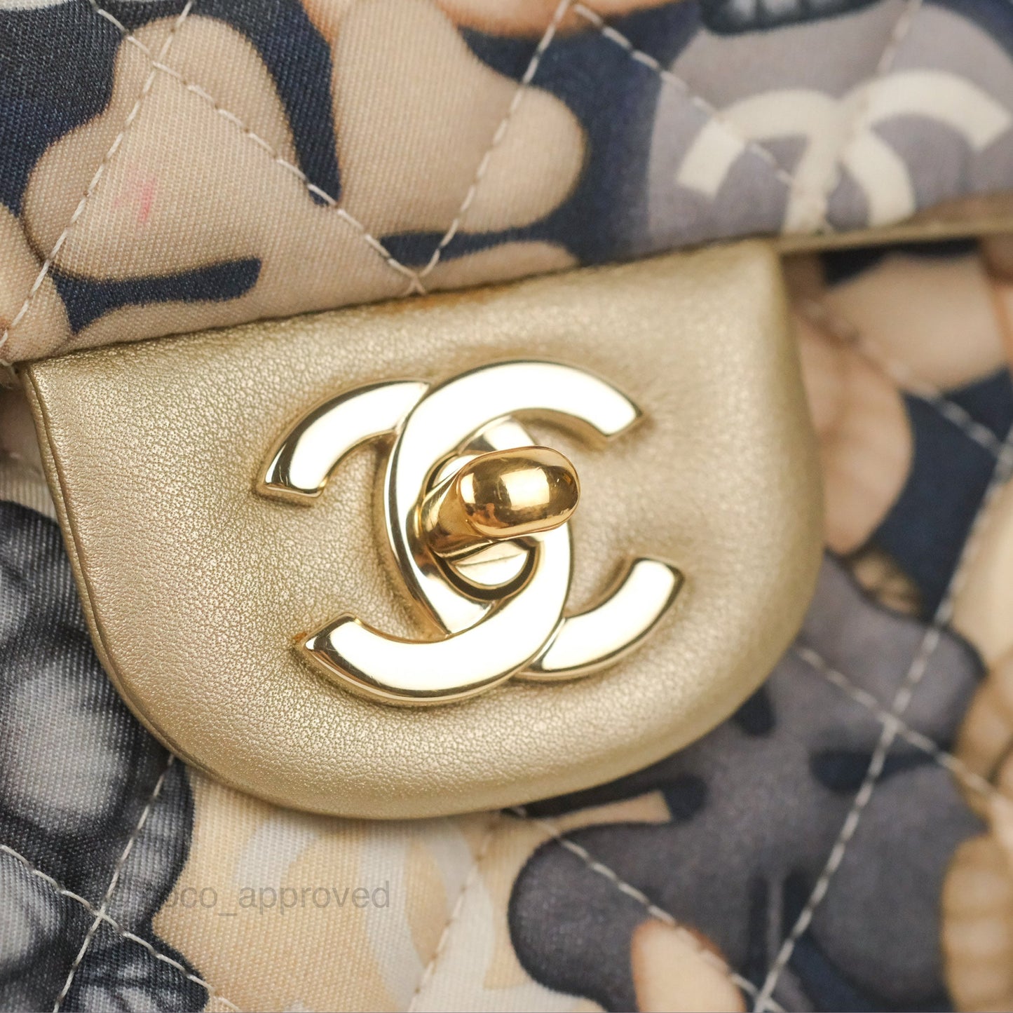 Chanel Cat Emoticon Medium Classic Double Flap Bag Metallic Gold Lambskin Gold Hardware
