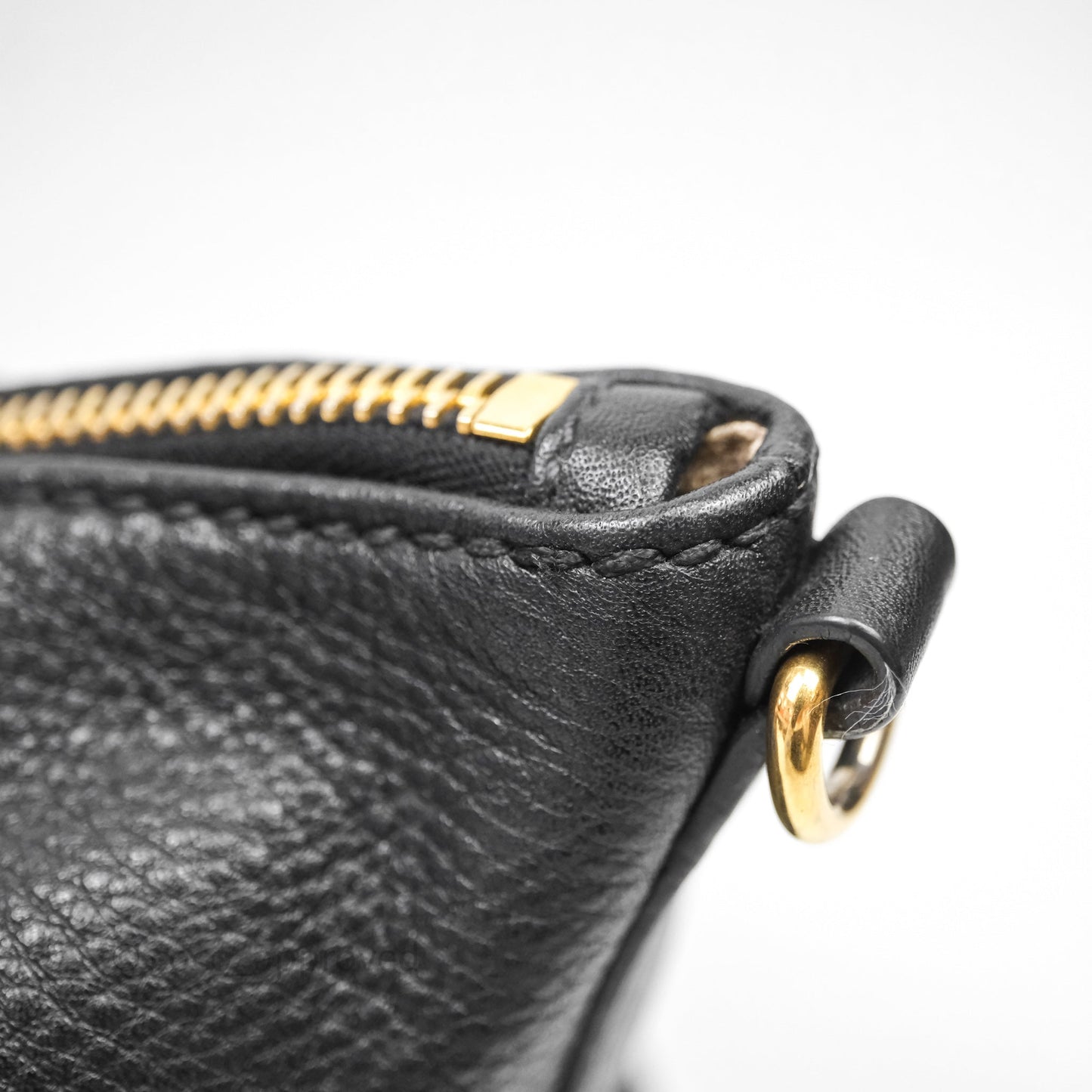 Miu Miu Vitello Tote Bag Black Gold Hardware