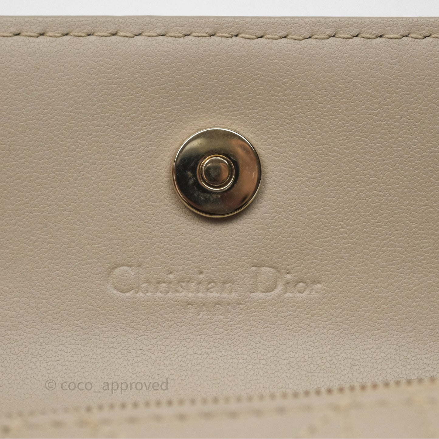 Christian Dior My Dior Glycine Wallet Powder Beige Cannage Lambskin