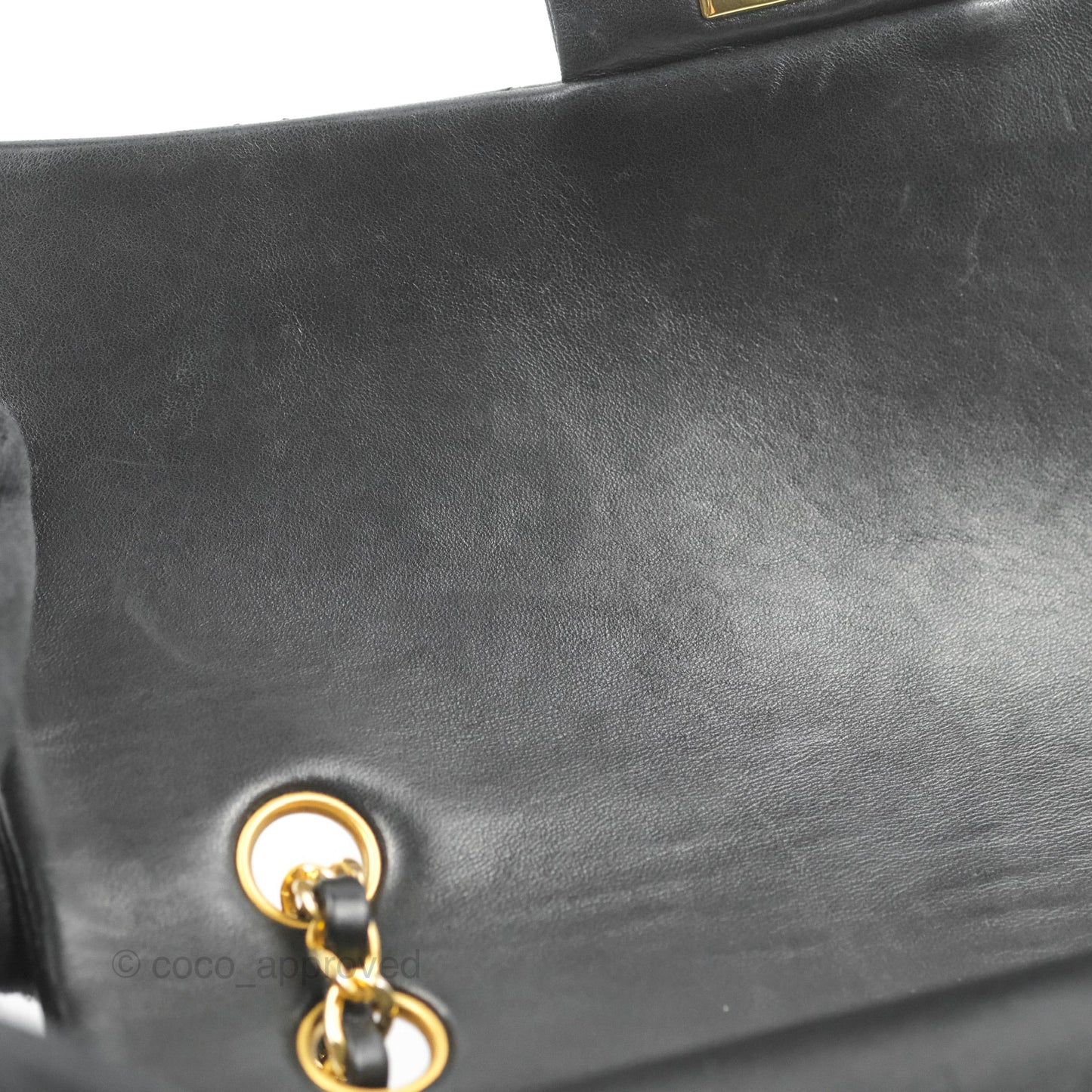 Chanel Vintage Medium Double Flap Black Lambskin 24K Gold Hardware