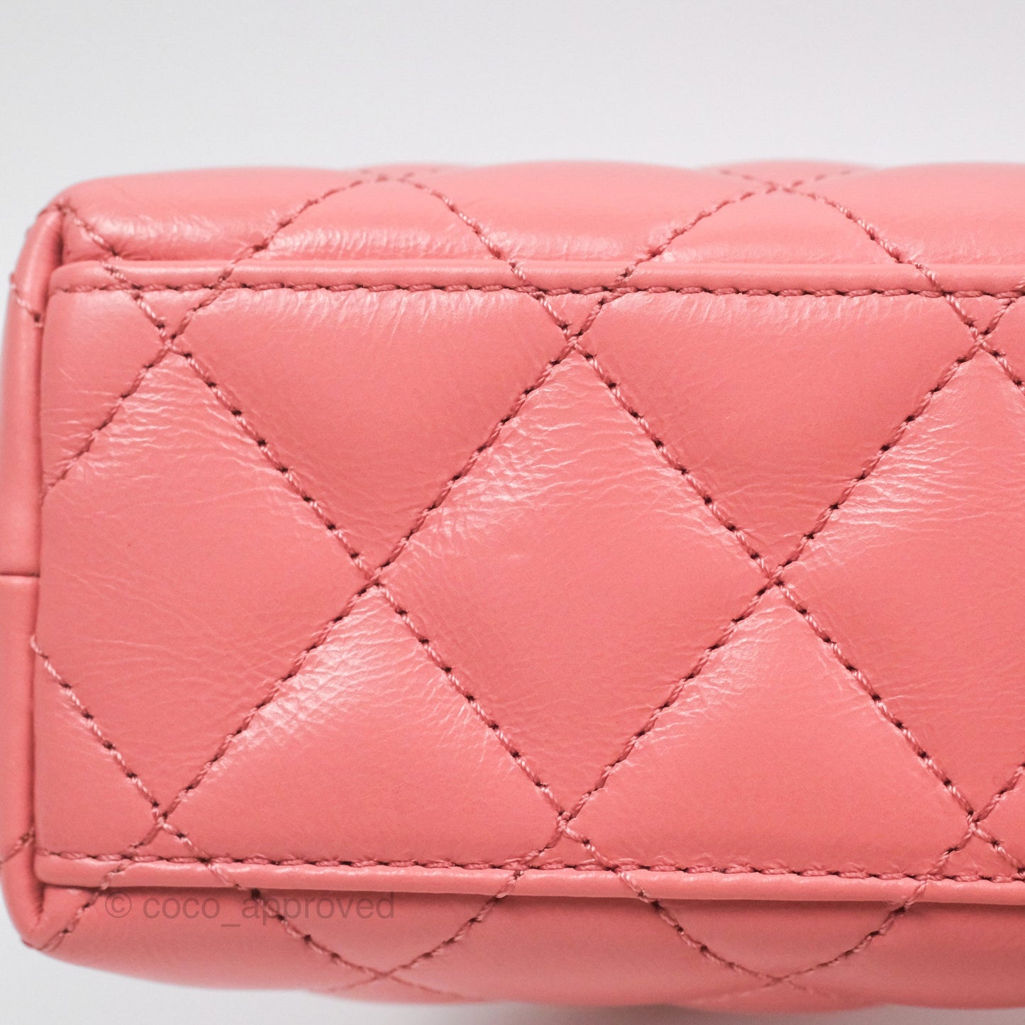 Chanel Kelly Bag Quilted Pink Shiny Calfskin Aged Gold Hardware