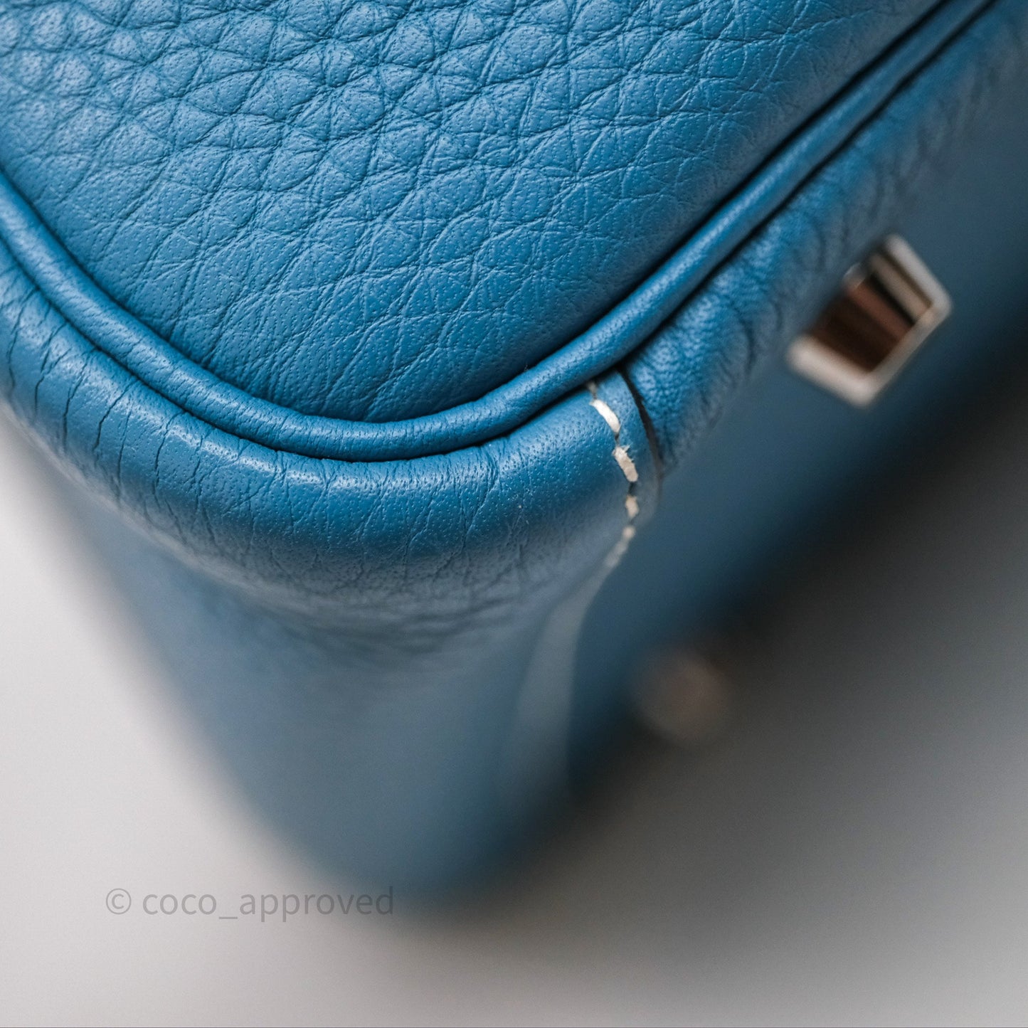 Hermès Lindy 30 Bleu Jean 75 Clemence Palladium Hardware