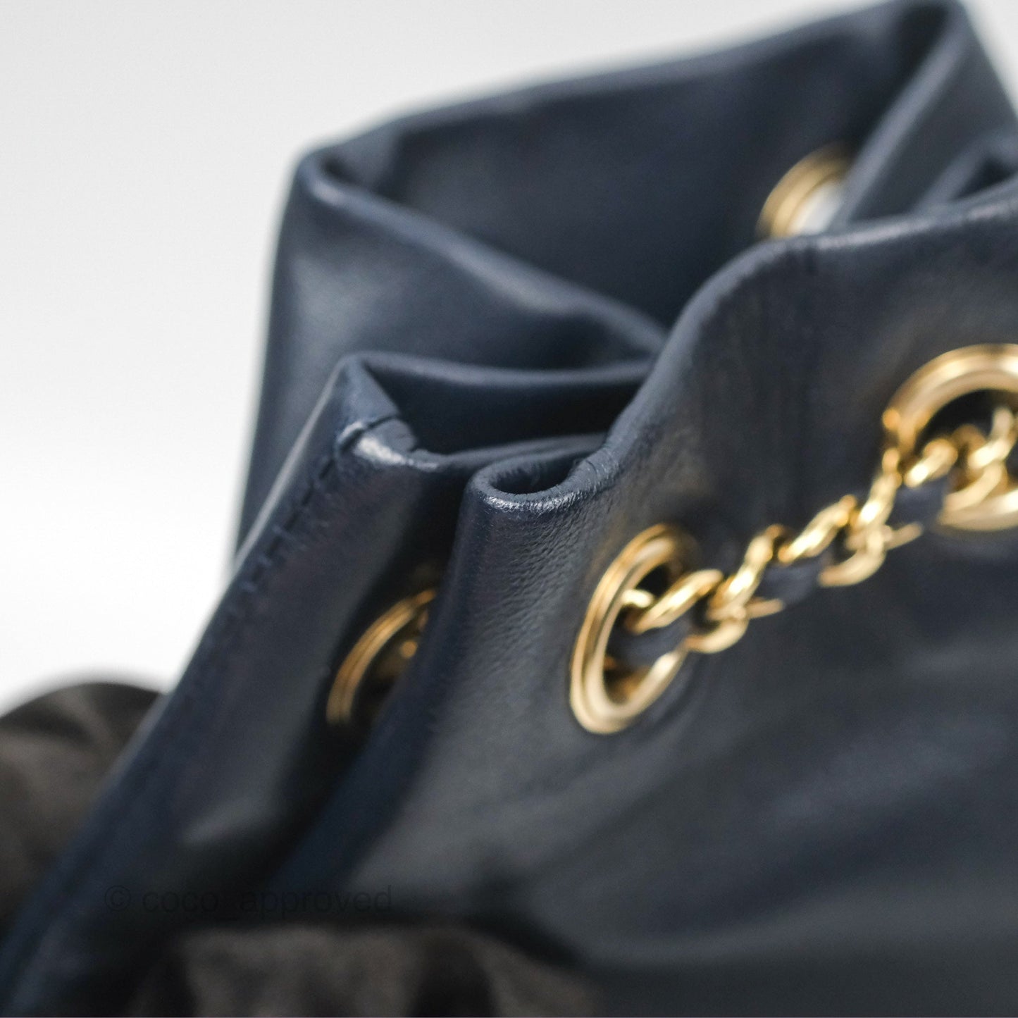 Chanel Small Seoul Backpack Navy Lambskin Gold Hardware