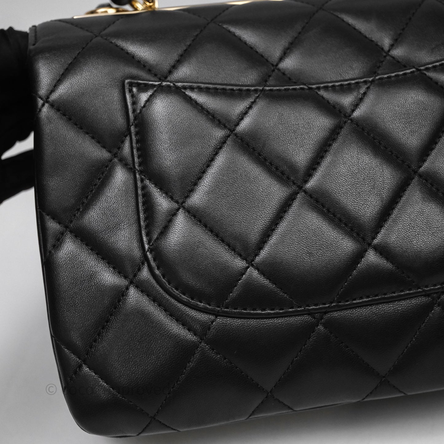 Chanel Small Trendy CC Black Lambskin Gold Hardware